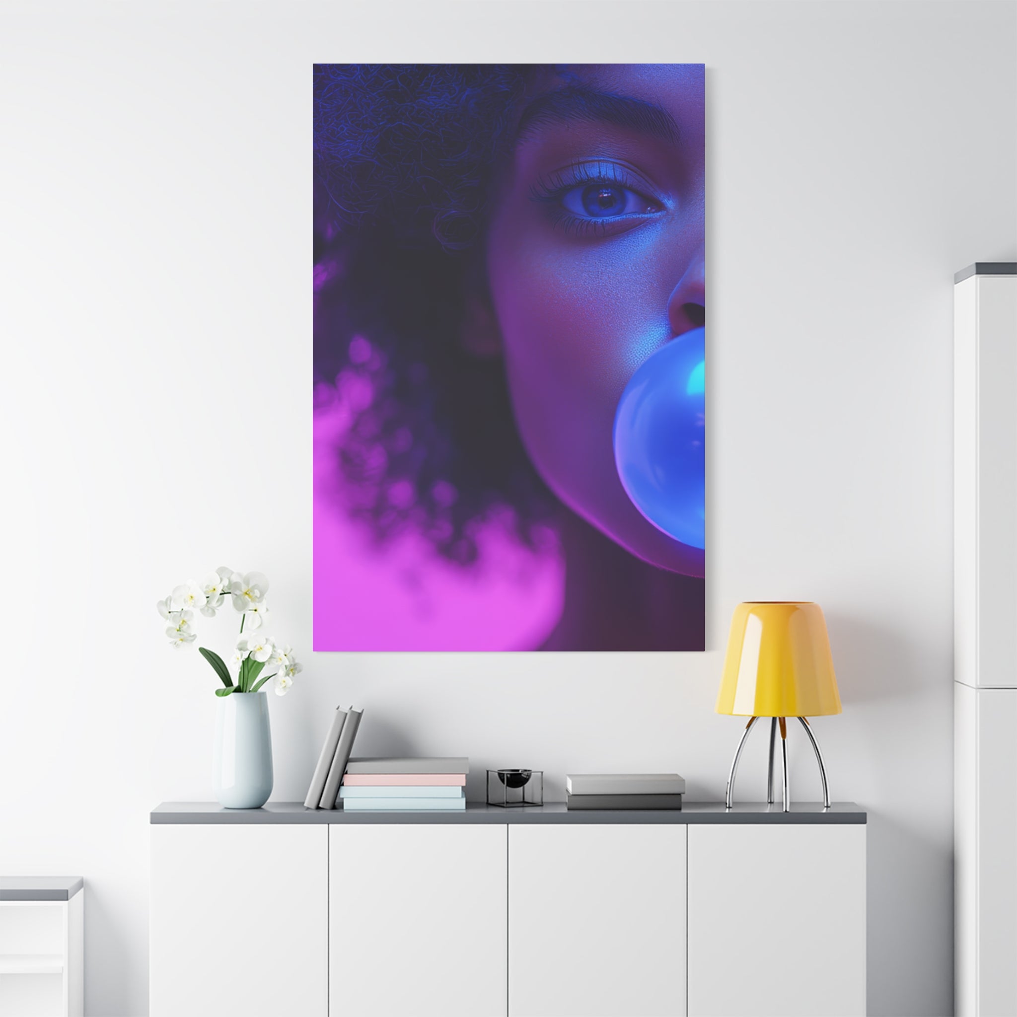 Colorful Bubblegum Canvas Art - Eye-Catching Stretched Wall Decor