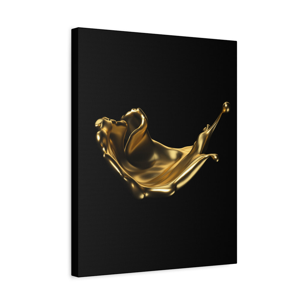 Golden Splash Art Canvas - Modern Black Decor for Stylish Homes