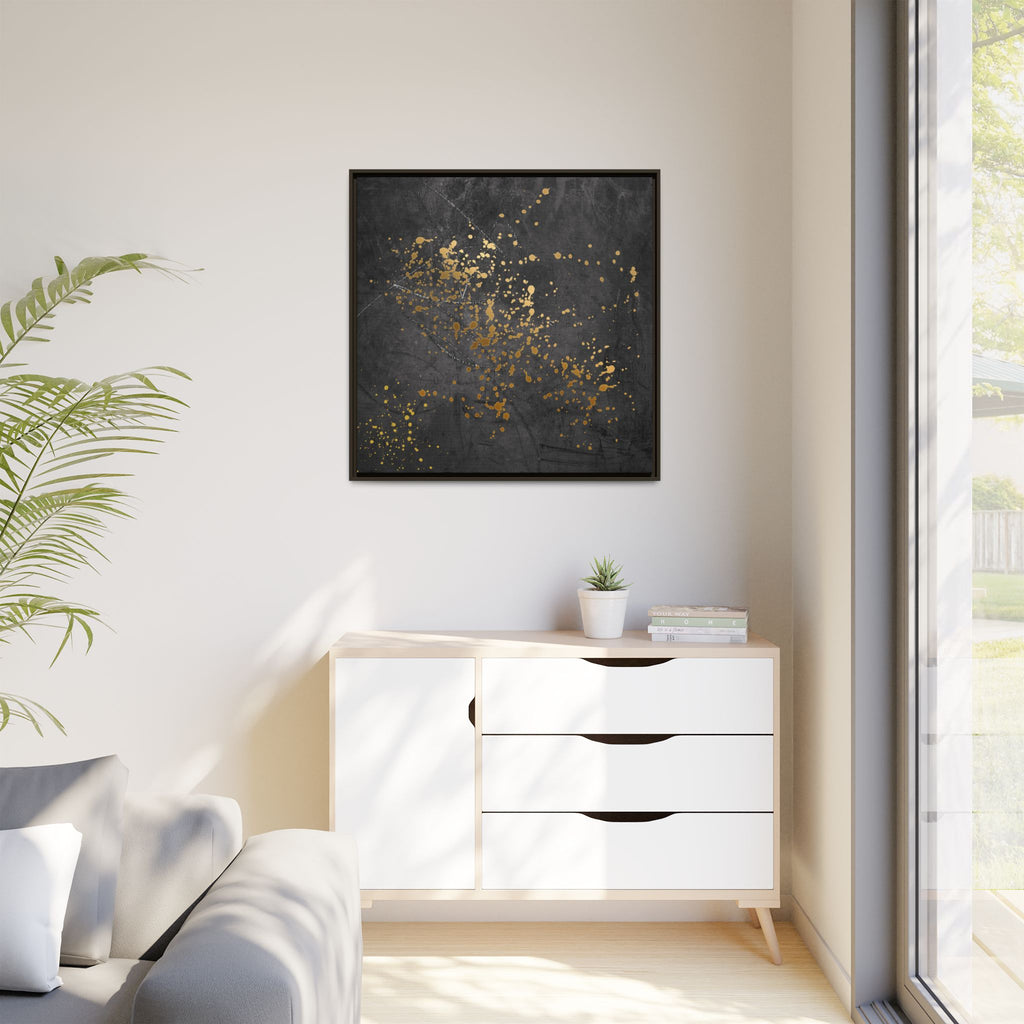Elegant Gold Splash Canvas Art | Modern Home Decor, Wall Art, Framed Artwork, Living Room Accent, Gift Idea