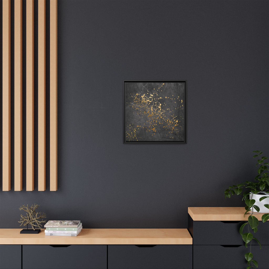 Elegant Gold Splash Canvas Art | Modern Home Decor, Wall Art, Framed Artwork, Living Room Accent, Gift Idea