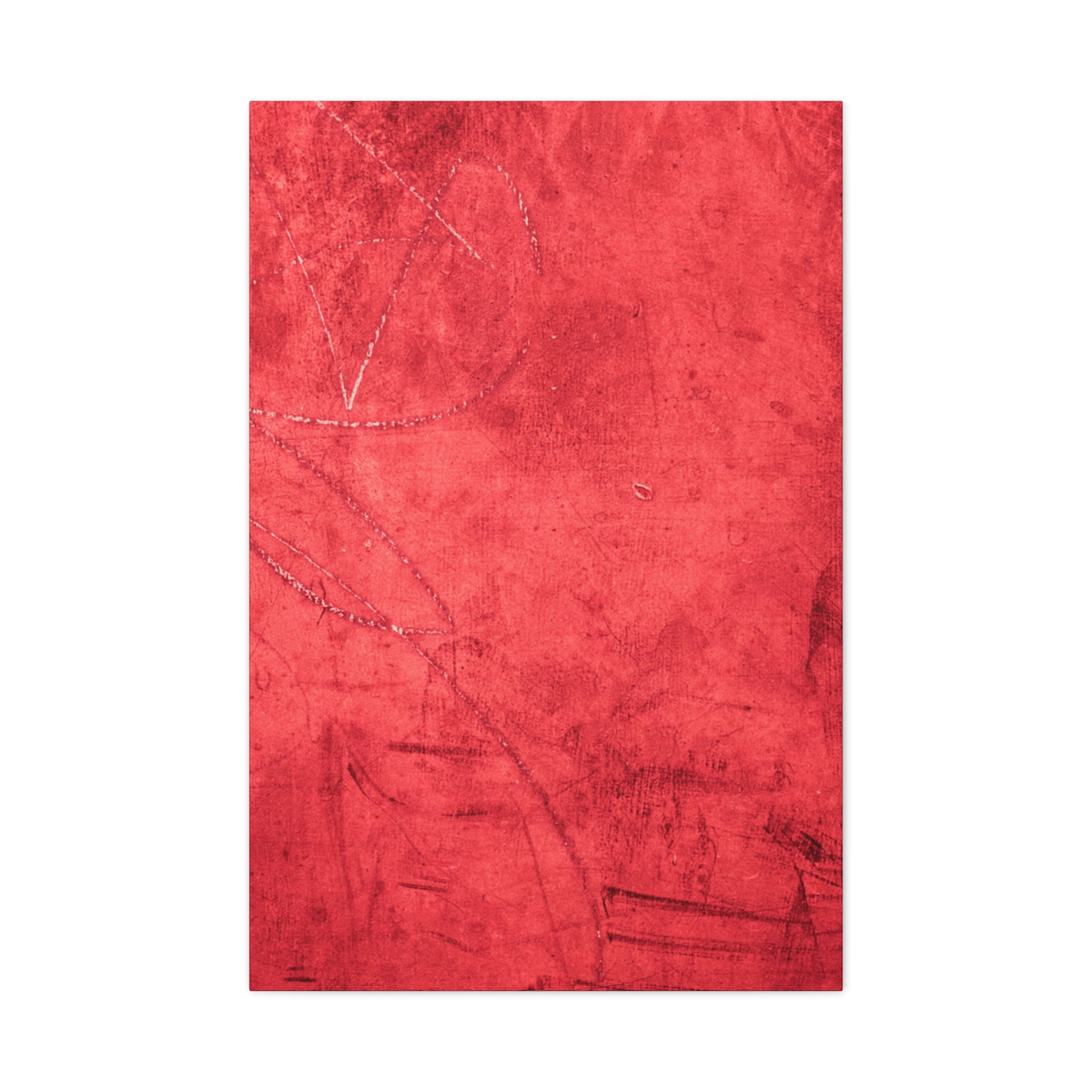 Red Grunge Texture Wall Art – Industrial Abstract Canvas Print with Scratched Surface for Bold Modern Spaces