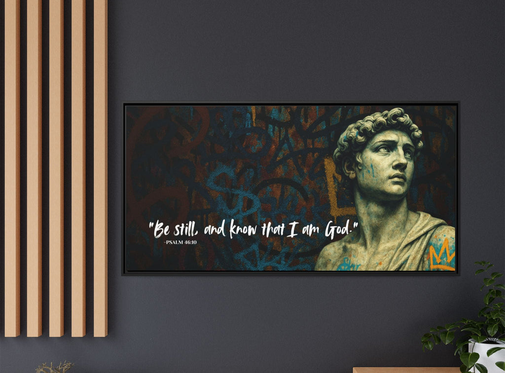 "Be Still and Know" – Psalm 46:10 Graffiti-Inspired Statue Wall Art