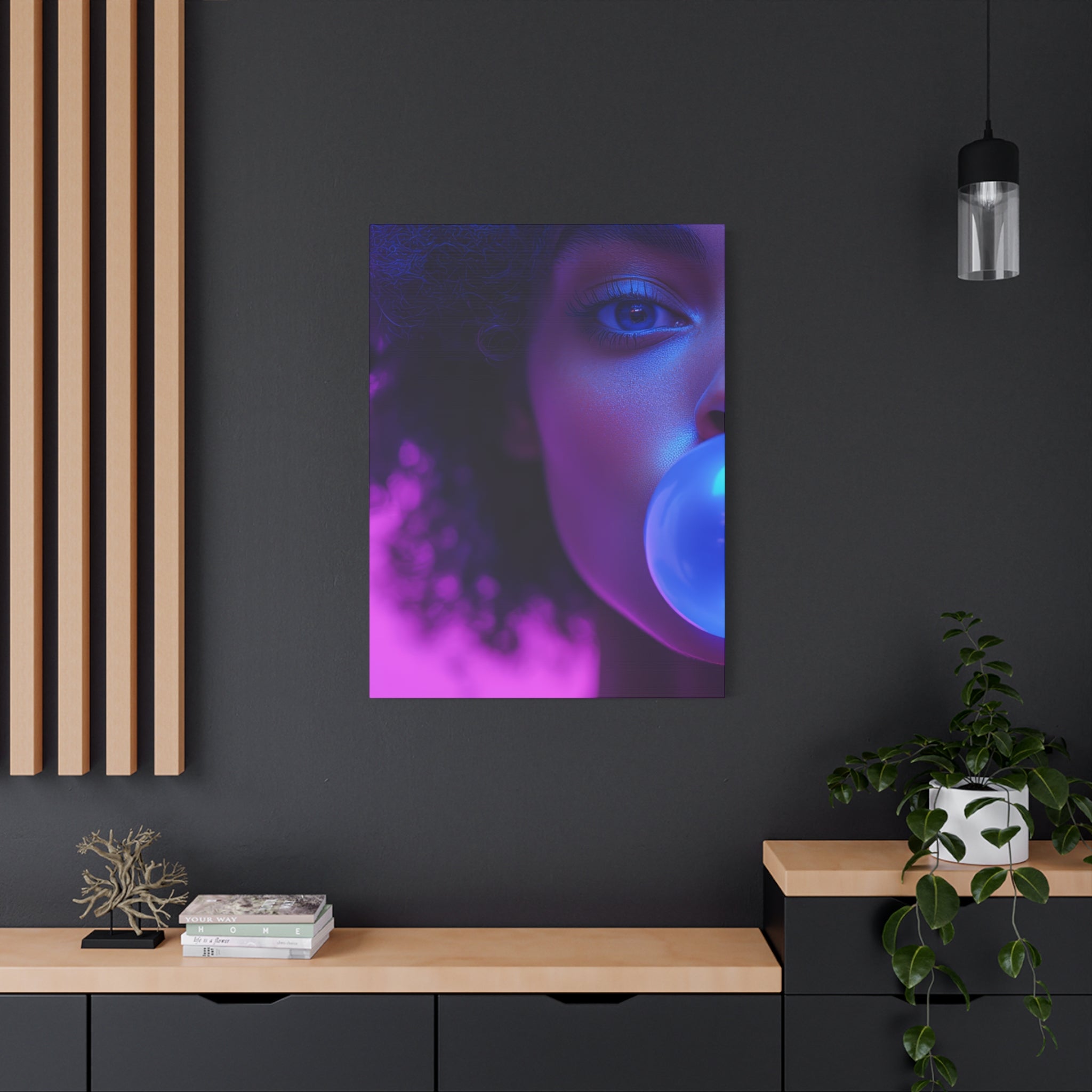 Colorful Bubblegum Canvas Art - Eye-Catching Stretched Wall Decor