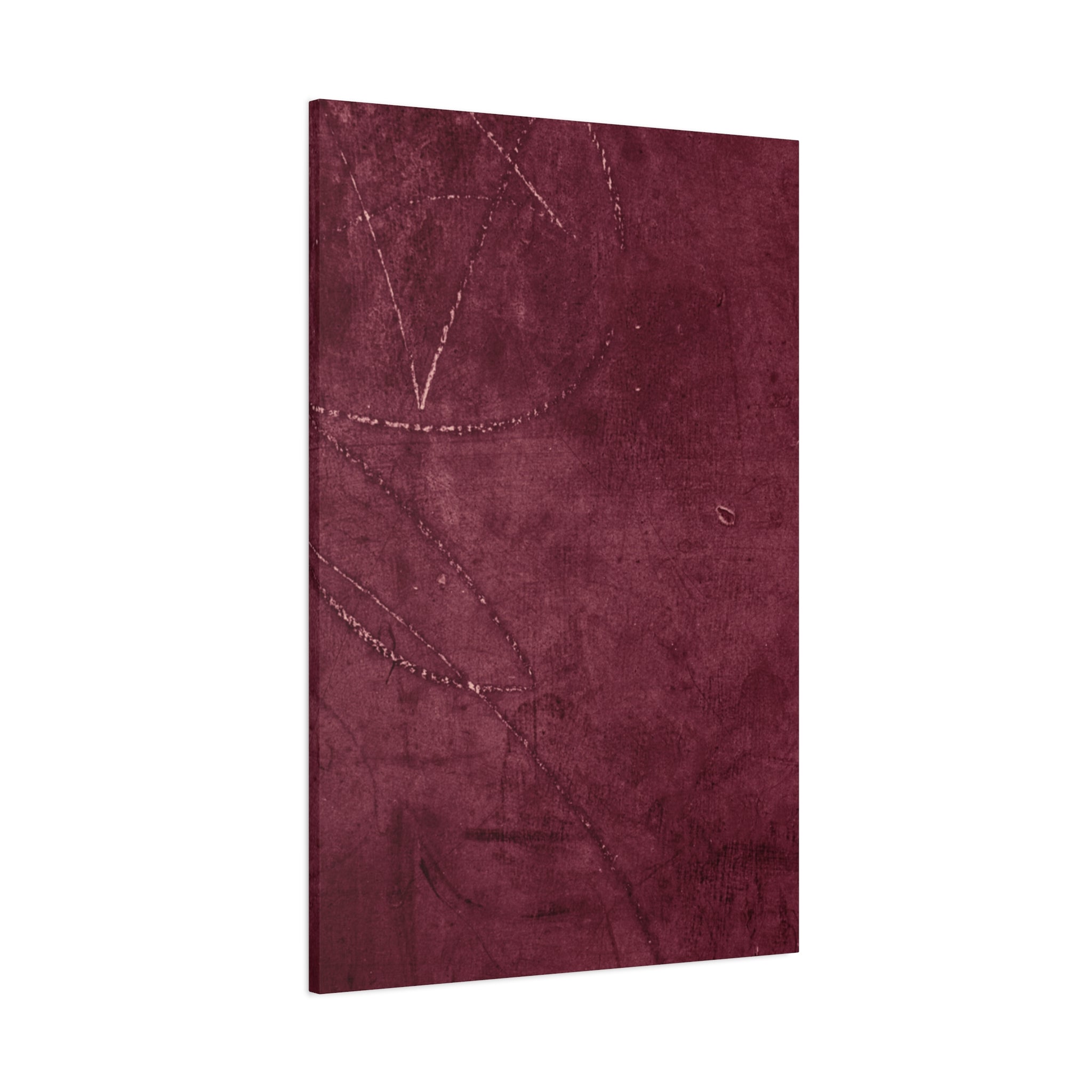 Modern Abstract Wall Art Canvas Print - Matte Burgundy Design
