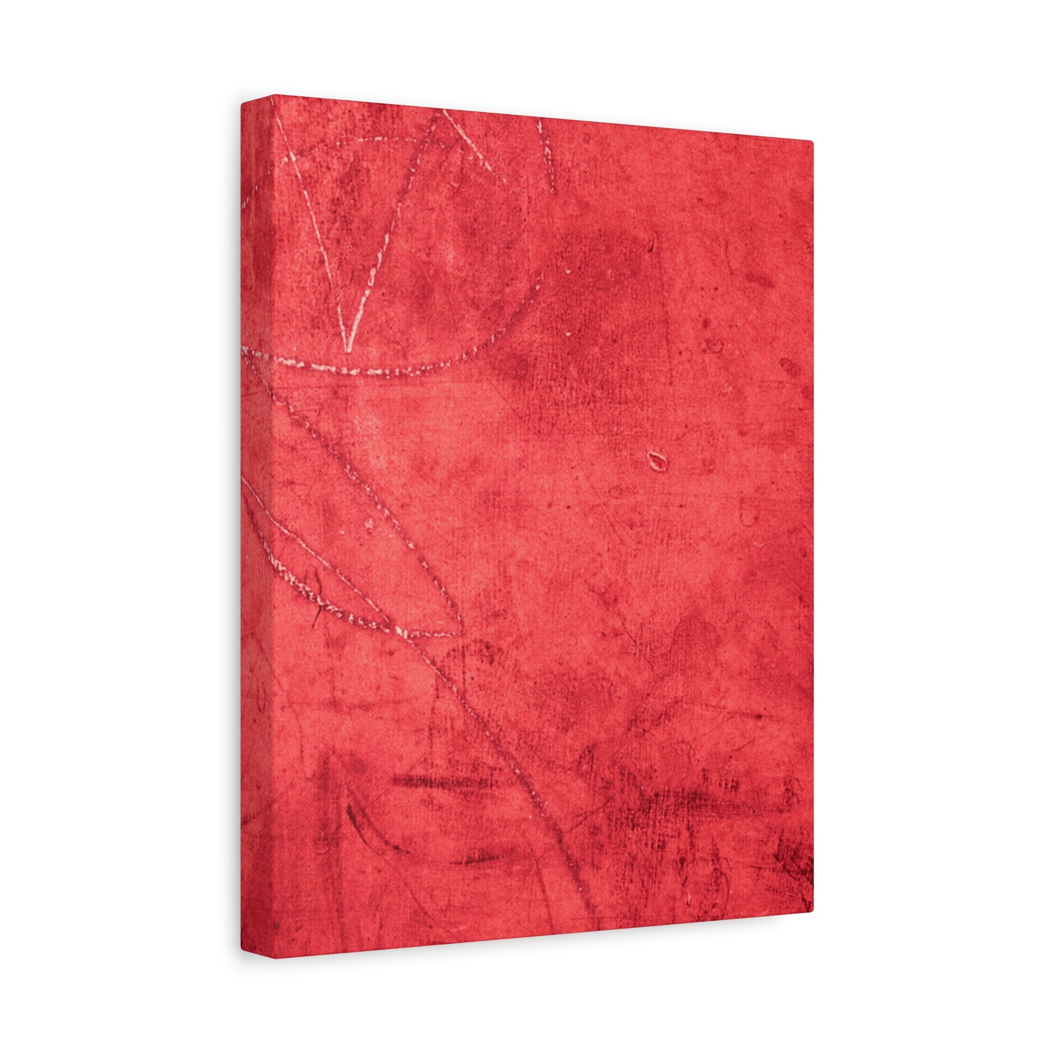 Red Grunge Texture Wall Art – Industrial Abstract Canvas Print with Scratched Surface for Bold Modern Spaces