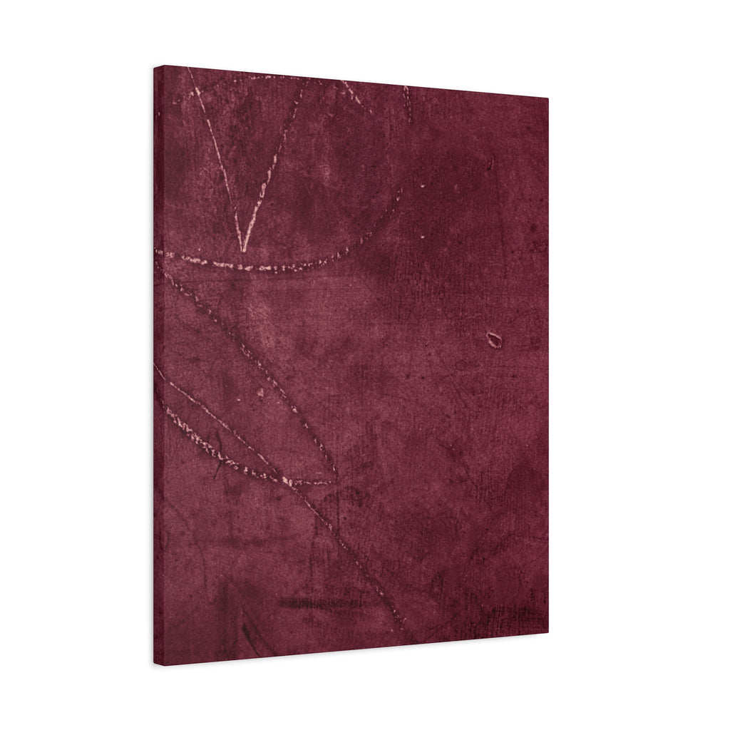 Modern Abstract Wall Art Canvas Print - Matte Burgundy Design