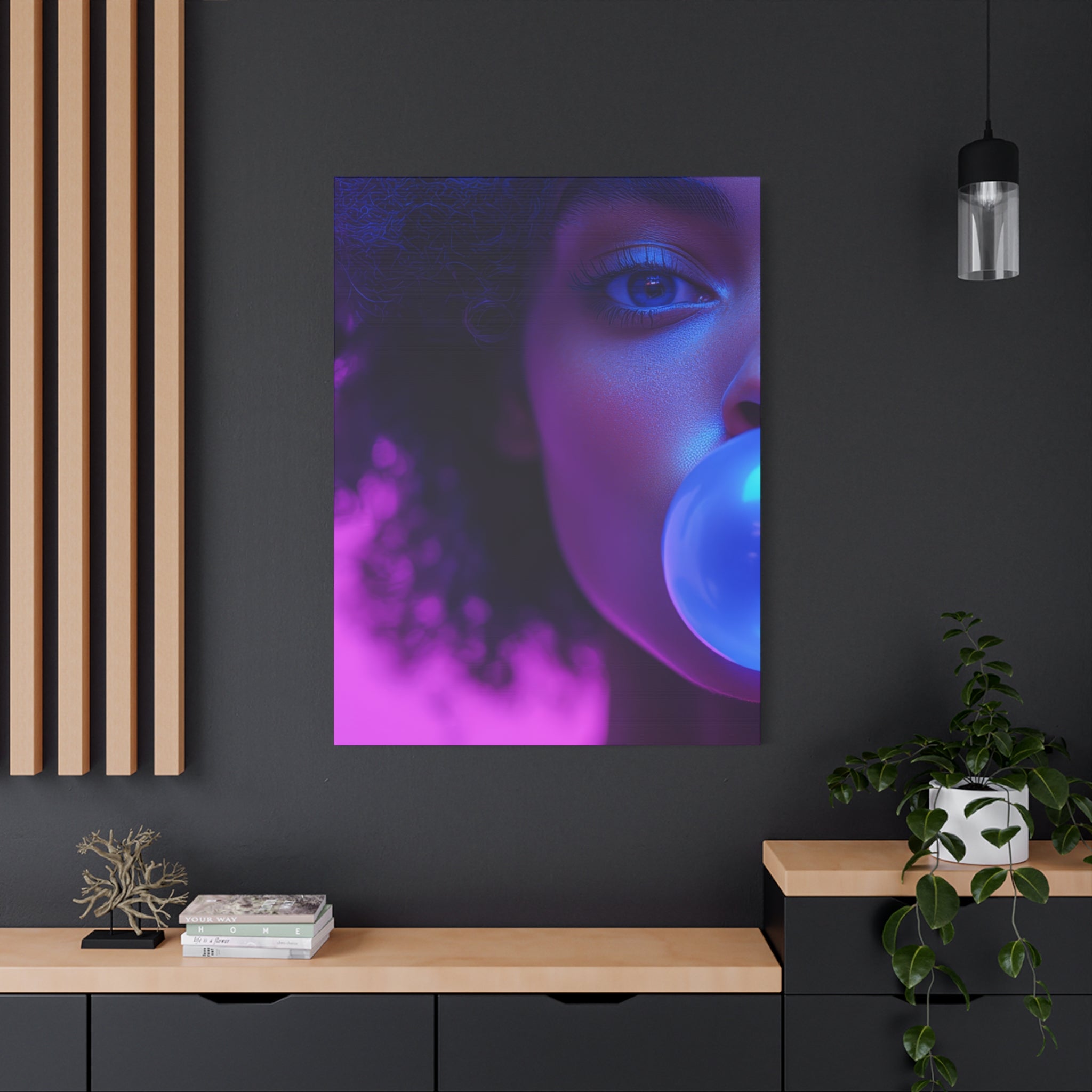 Colorful Bubblegum Canvas Art - Eye-Catching Stretched Wall Decor