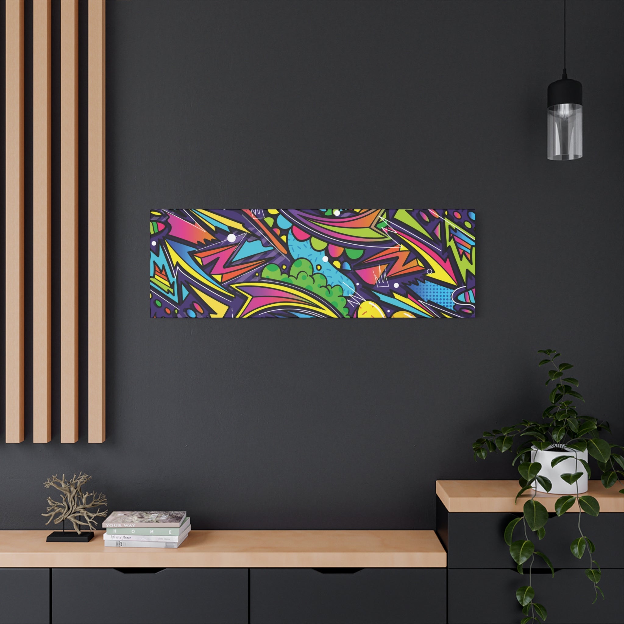 Graffiti Doodle Art Wall Print – Vibrant Urban Pop Abstract Canvas for Creative and Youthful Spaces