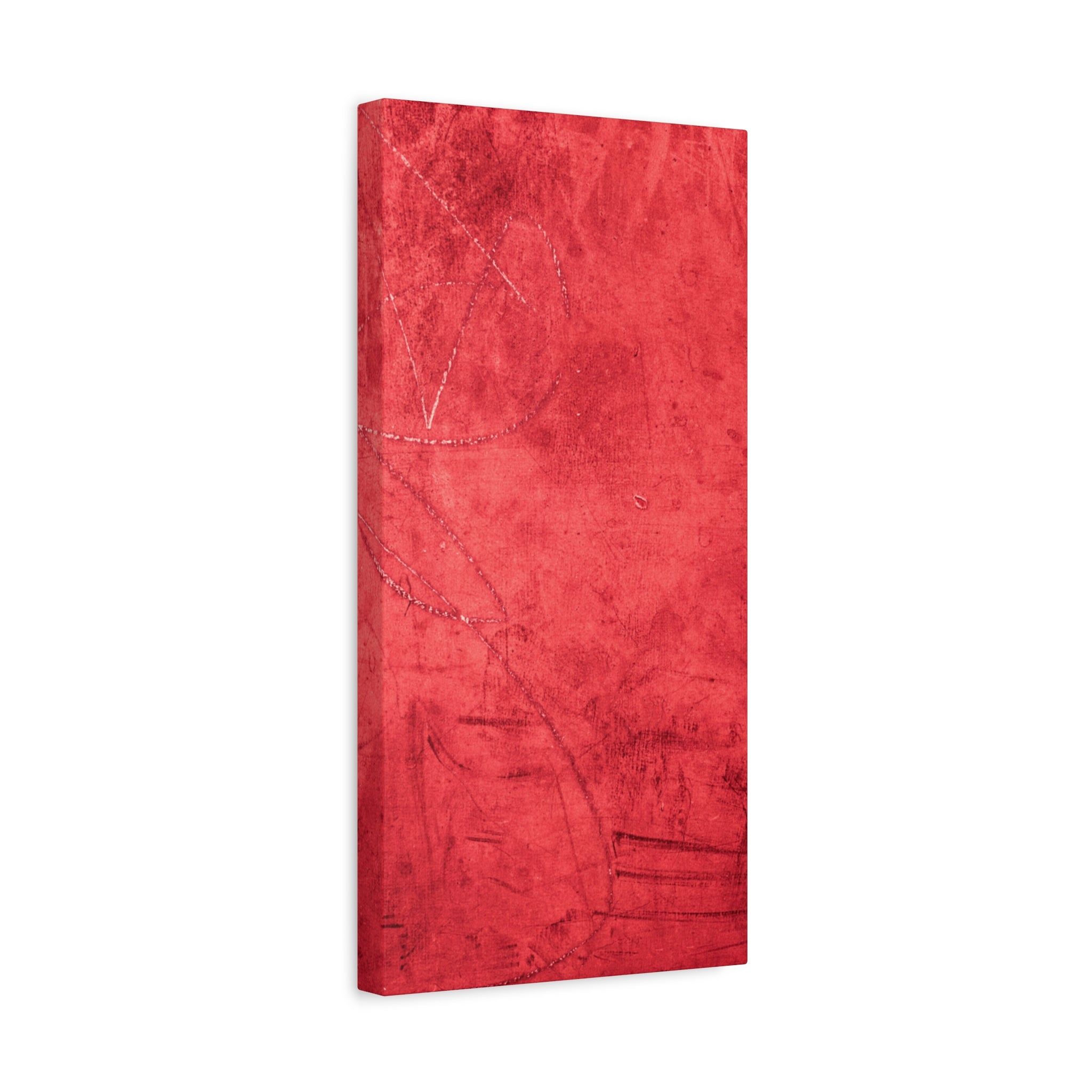 Red Grunge Texture Wall Art – Industrial Abstract Canvas Print with Scratched Surface for Bold Modern Spaces