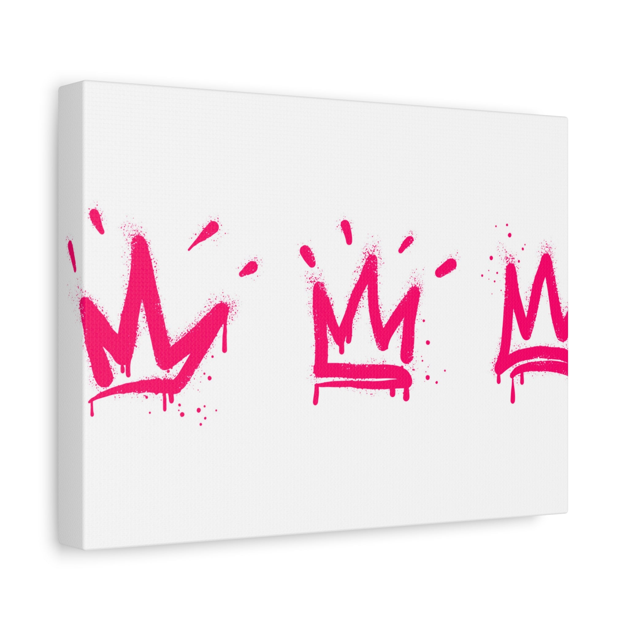 Pink Graffiti Crown Wall Art – Spray-Painted Urban Canvas Print for Street Style Decor and Pop Art Interiors
