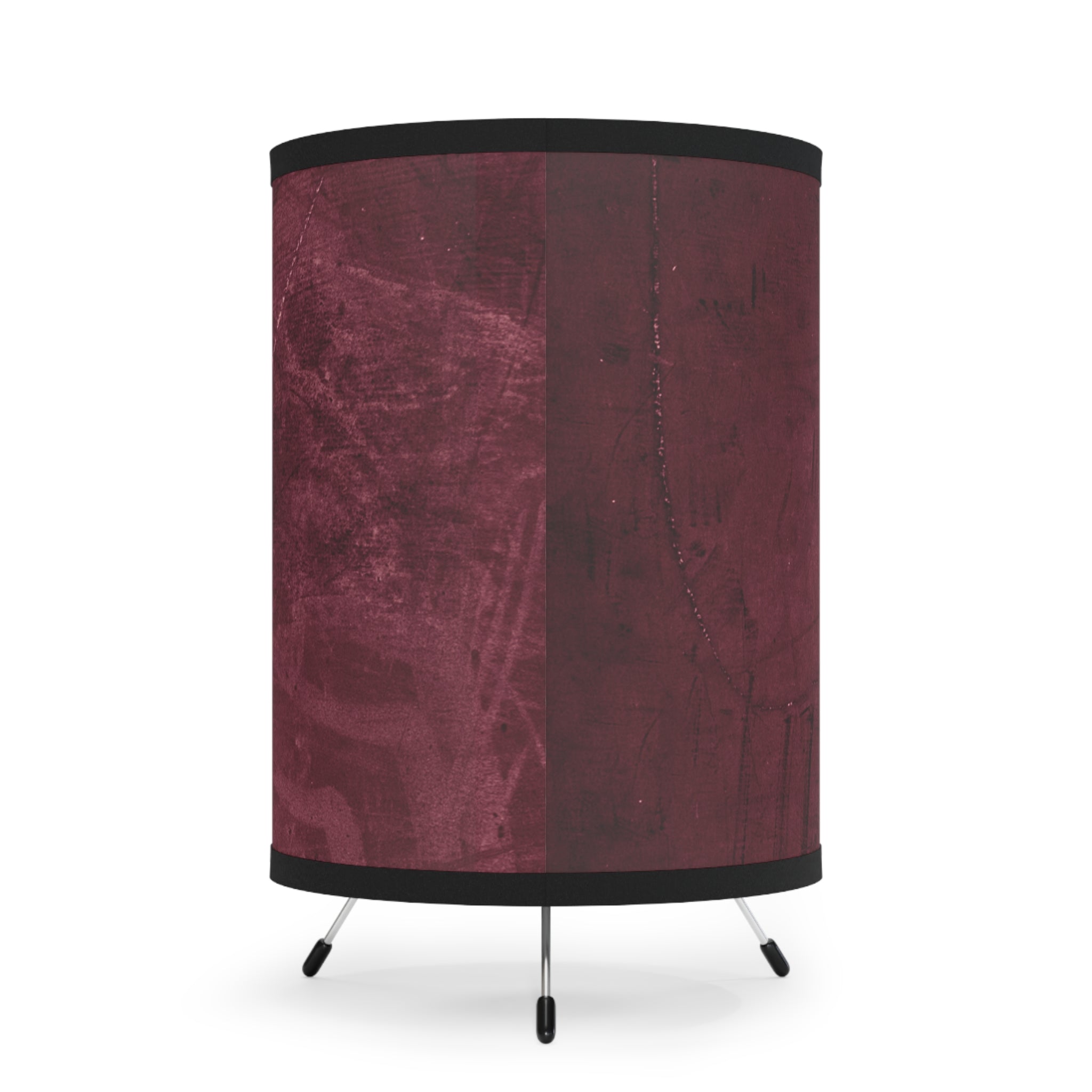 Red Grunge Texture Tripod Lamp – Industrial Accent Lighting with Distressed Crimson Design