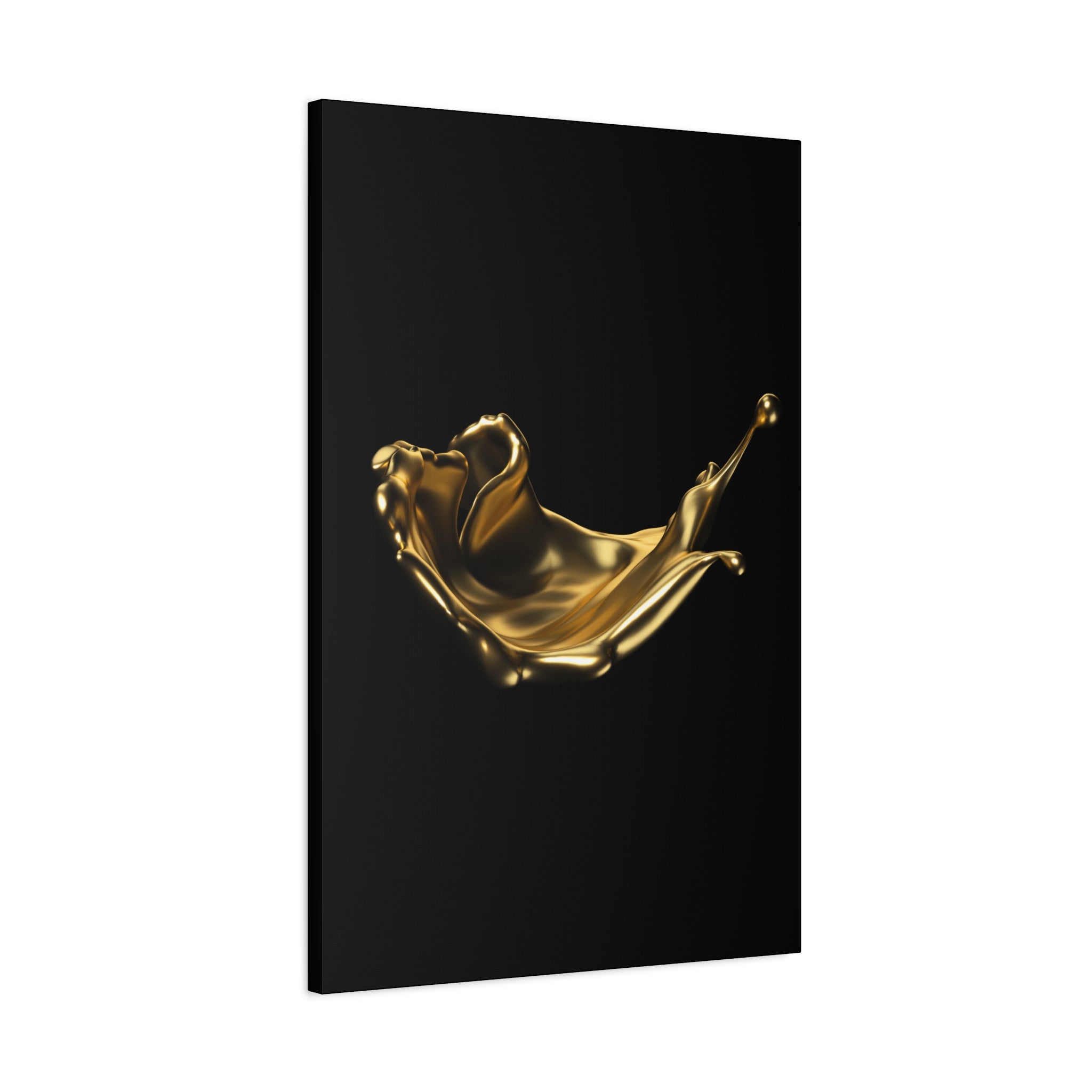 Golden Splash Art Canvas - Modern Black Decor for Stylish Homes