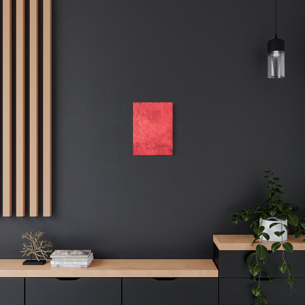 Red Grunge Texture Wall Art – Industrial Abstract Canvas Print with Scratched Surface for Bold Modern Spaces