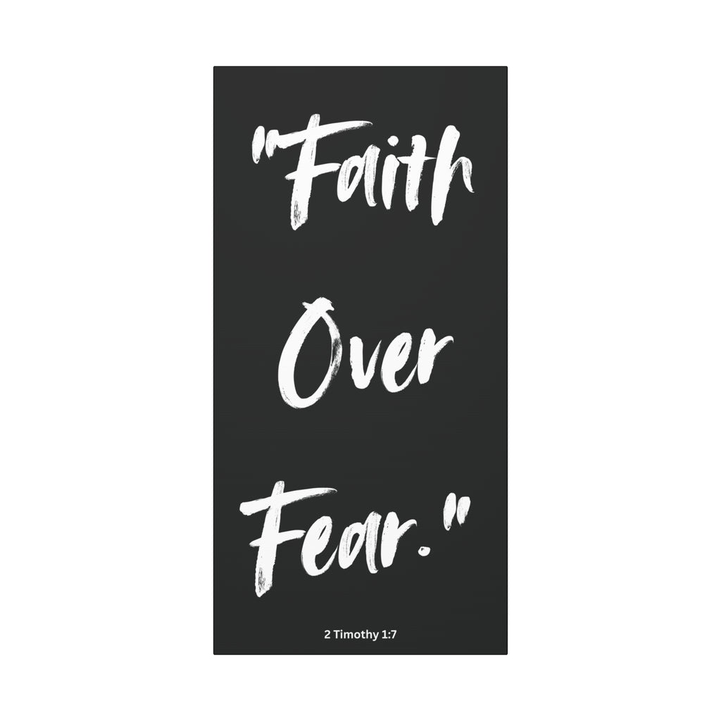 “Faith Over Fear” Christian Wall Art – Minimalist Bible Verse Print (2 Timothy 1:7)