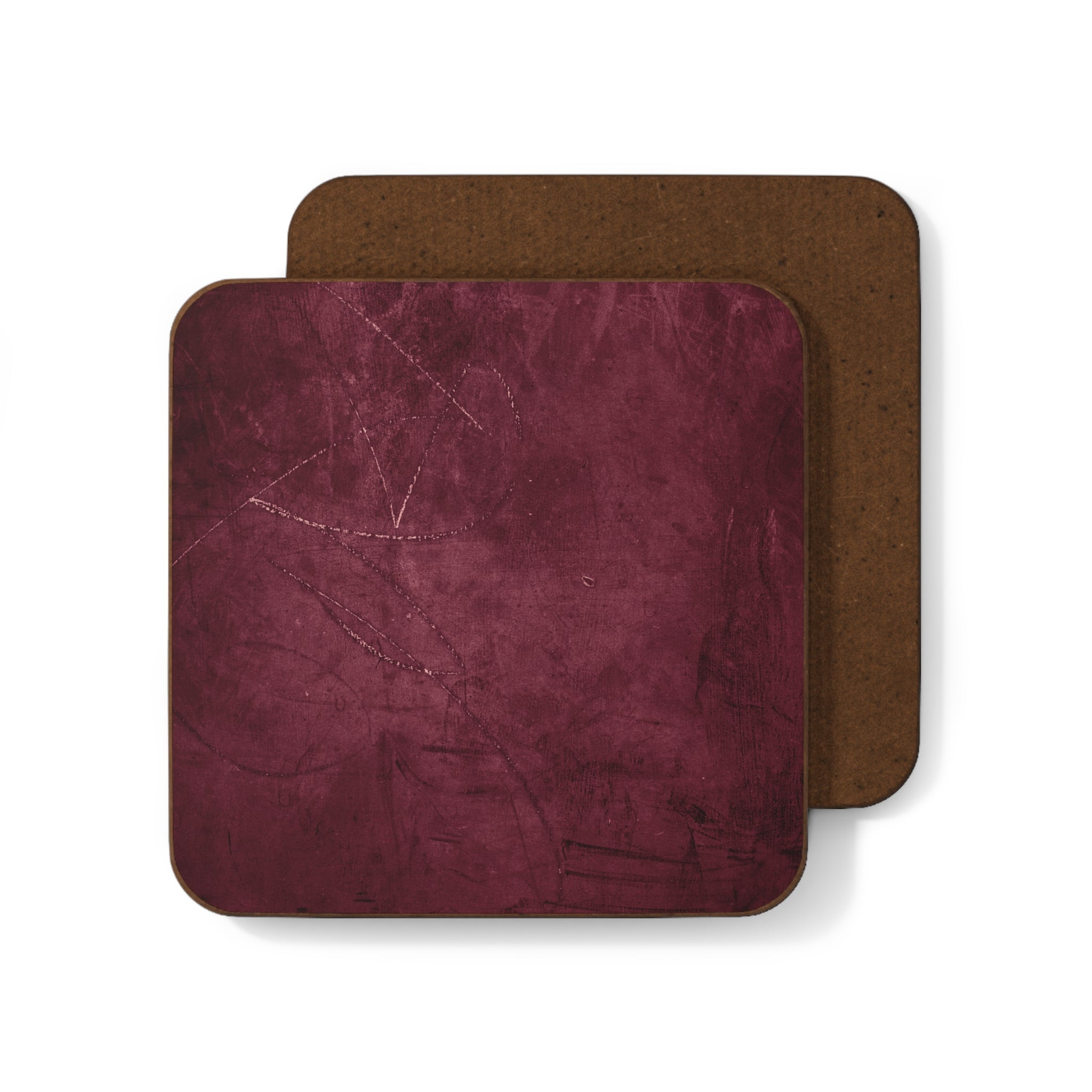 Cozy Home Hardboard Coaster Set, Rustic Bar Drink Protectors, Housewarming Gift, Eco-Friendly Beverage Coasters, Perfect for Parties