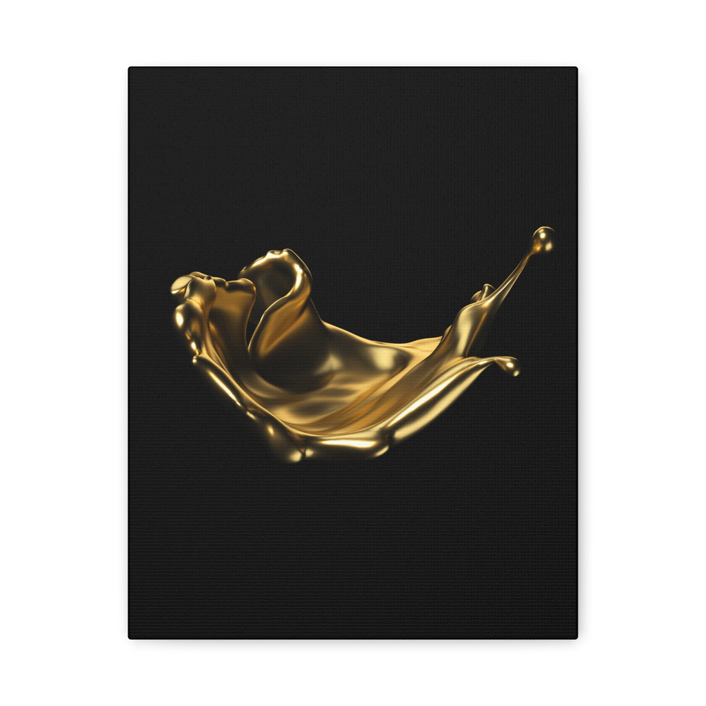Golden Splash Art Canvas - Modern Black Decor for Stylish Homes