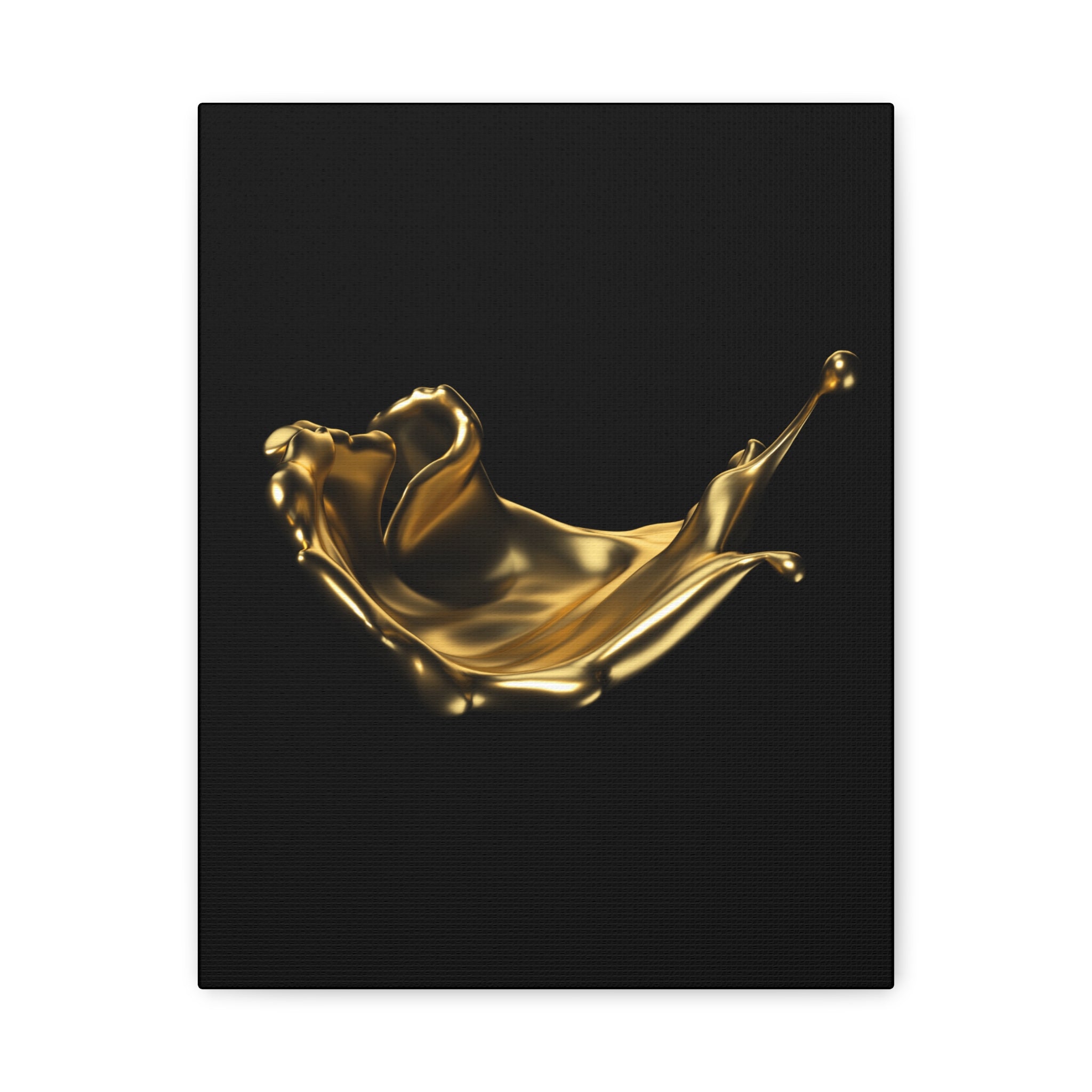 Golden Splash Art Canvas - Modern Black Decor for Stylish Homes