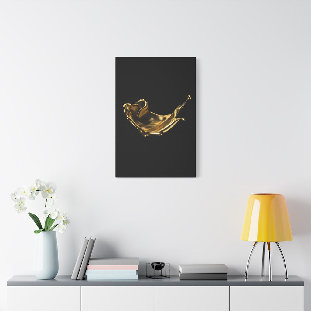 Golden Splash Art Canvas - Modern Black Decor for Stylish Homes