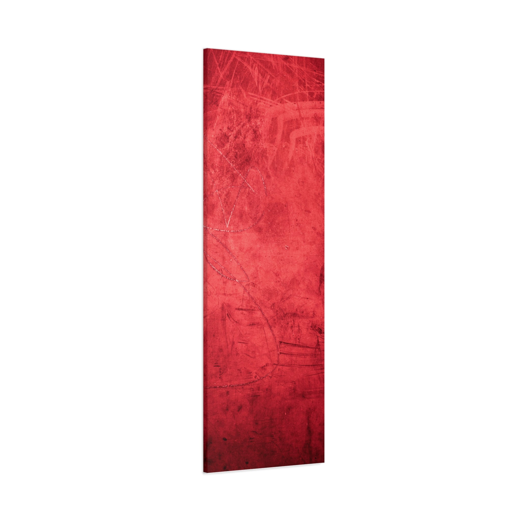 Red Grunge Texture Wall Art – Industrial Abstract Canvas Print with Scratched Surface for Bold Modern Spaces