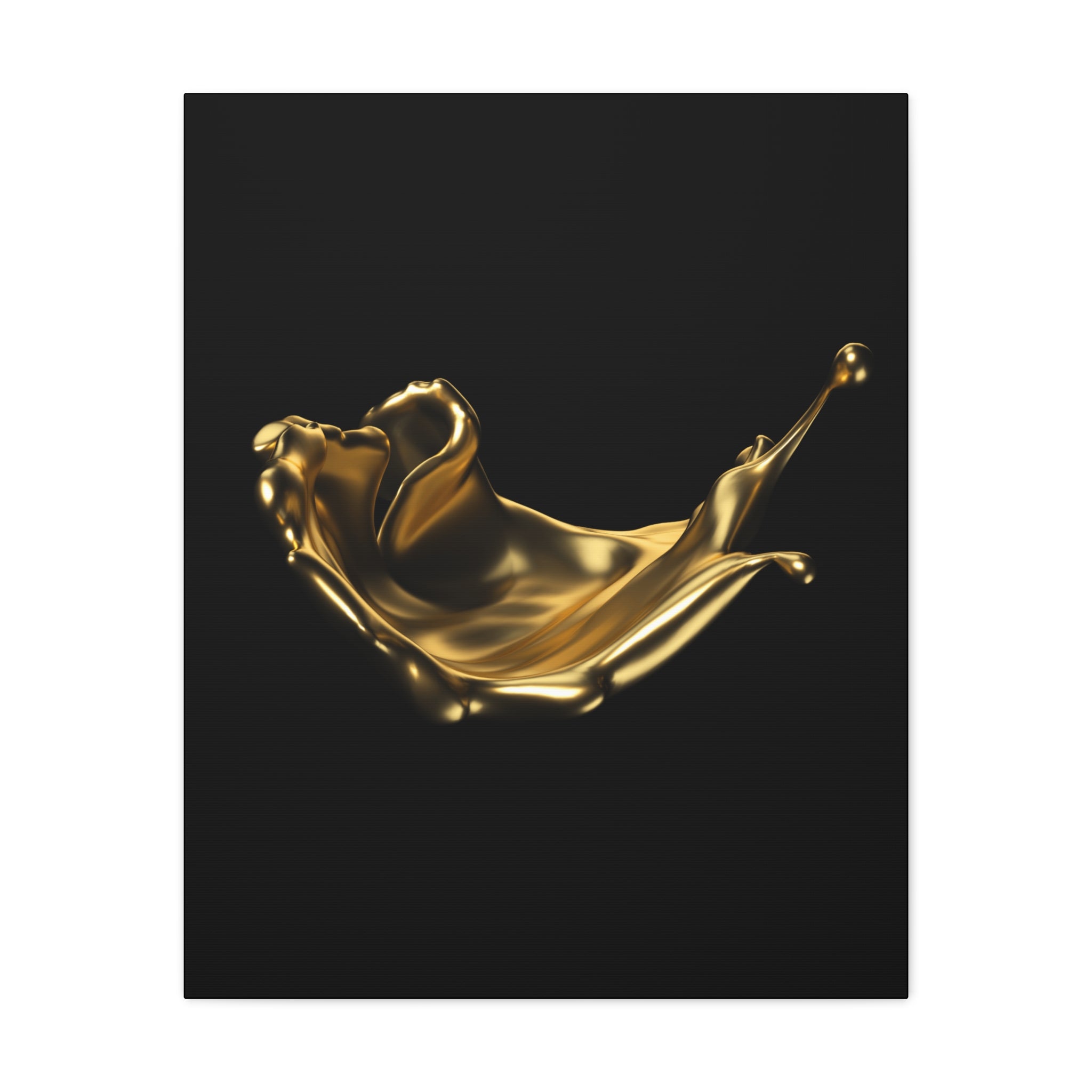 Golden Splash Art Canvas - Modern Black Decor for Stylish Homes