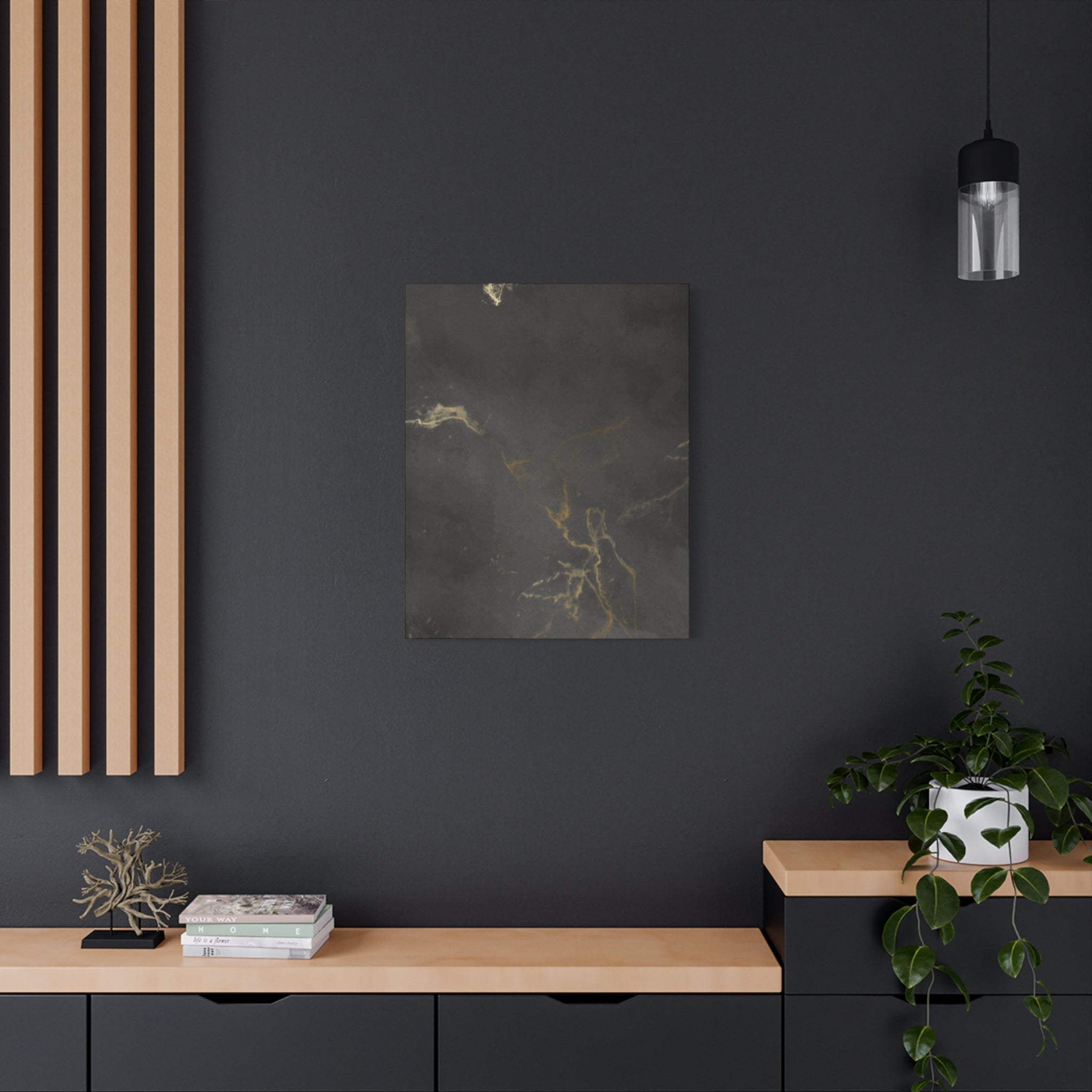Modern Abstract Canvas Artwork - Stretched Matte Design 12"x 16"