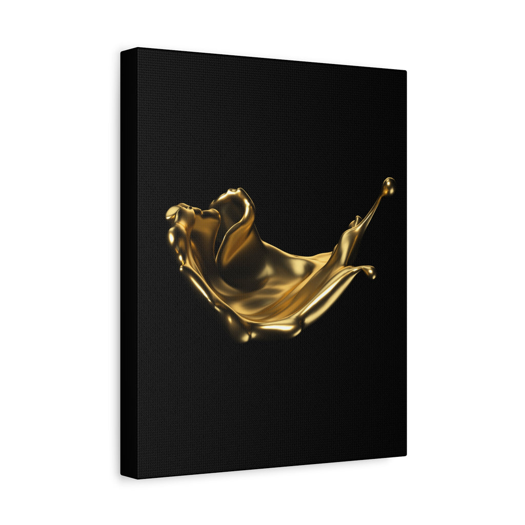 Golden Splash Art Canvas - Modern Black Decor for Stylish Homes