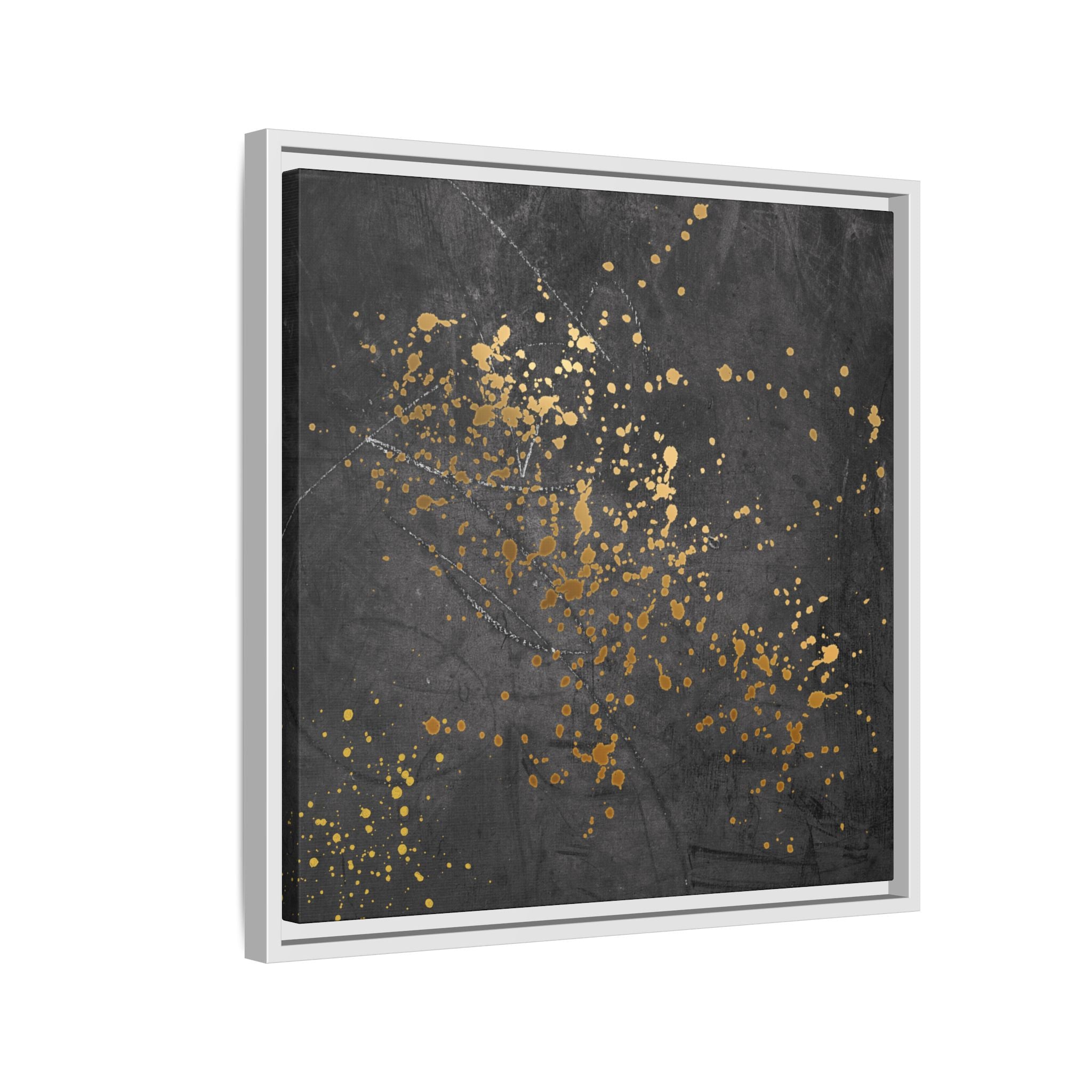 Elegant Gold Splash Canvas Art | Modern Home Decor, Wall Art, Framed Artwork, Living Room Accent, Gift Idea