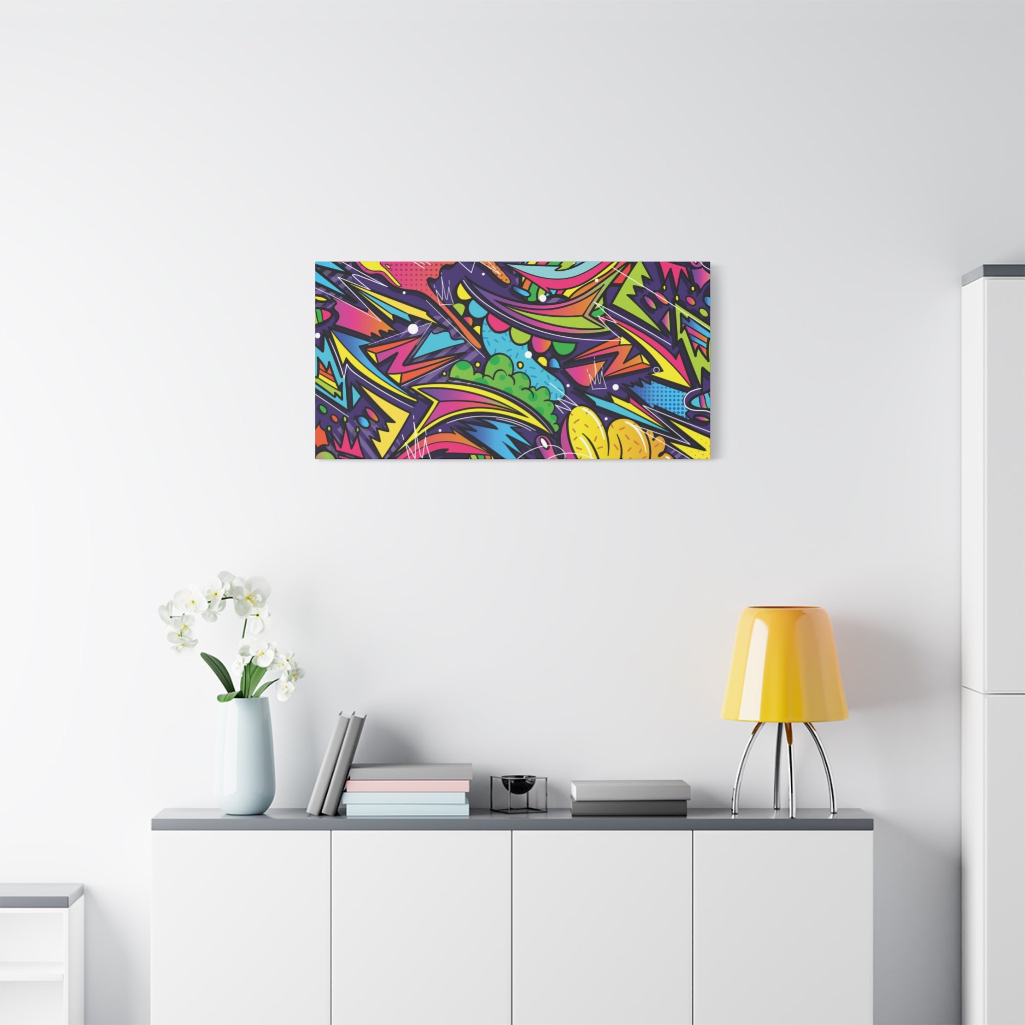 Graffiti Doodle Art Wall Print – Vibrant Urban Pop Abstract Canvas for Creative and Youthful Spaces