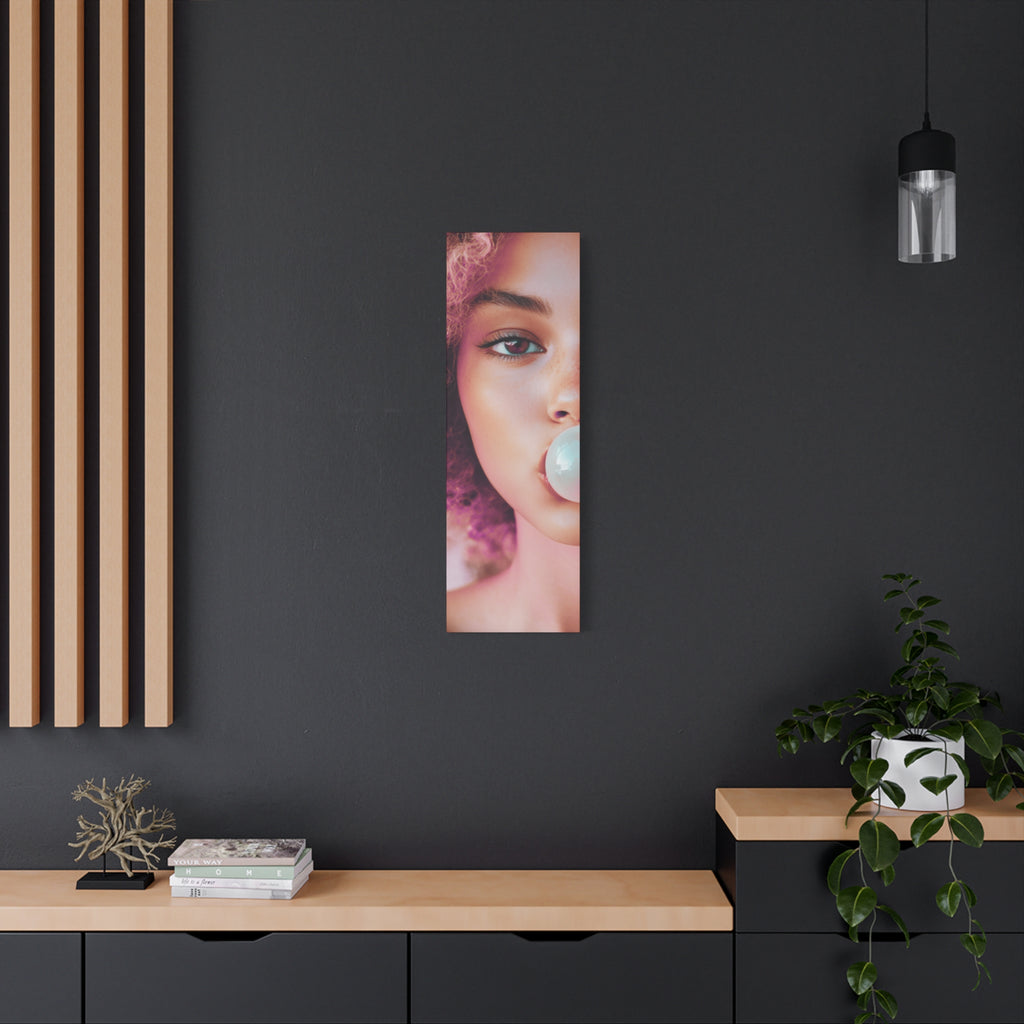 Bold Pink Pop Art Wall Art – Vibrant Fashion Canvas Print Featuring Bubblegum & Curly Hair Aesthetic