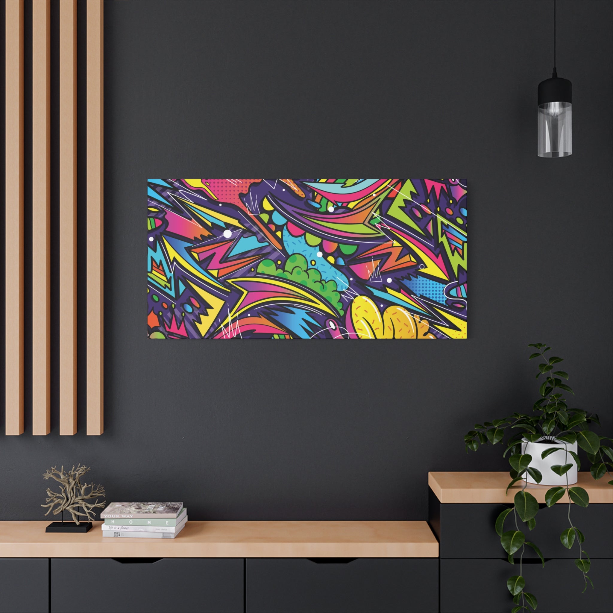 Graffiti Doodle Art Wall Print – Vibrant Urban Pop Abstract Canvas for Creative and Youthful Spaces