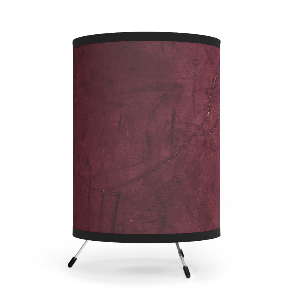 Red Grunge Texture Tripod Lamp – Industrial Accent Lighting with Distressed Crimson Design