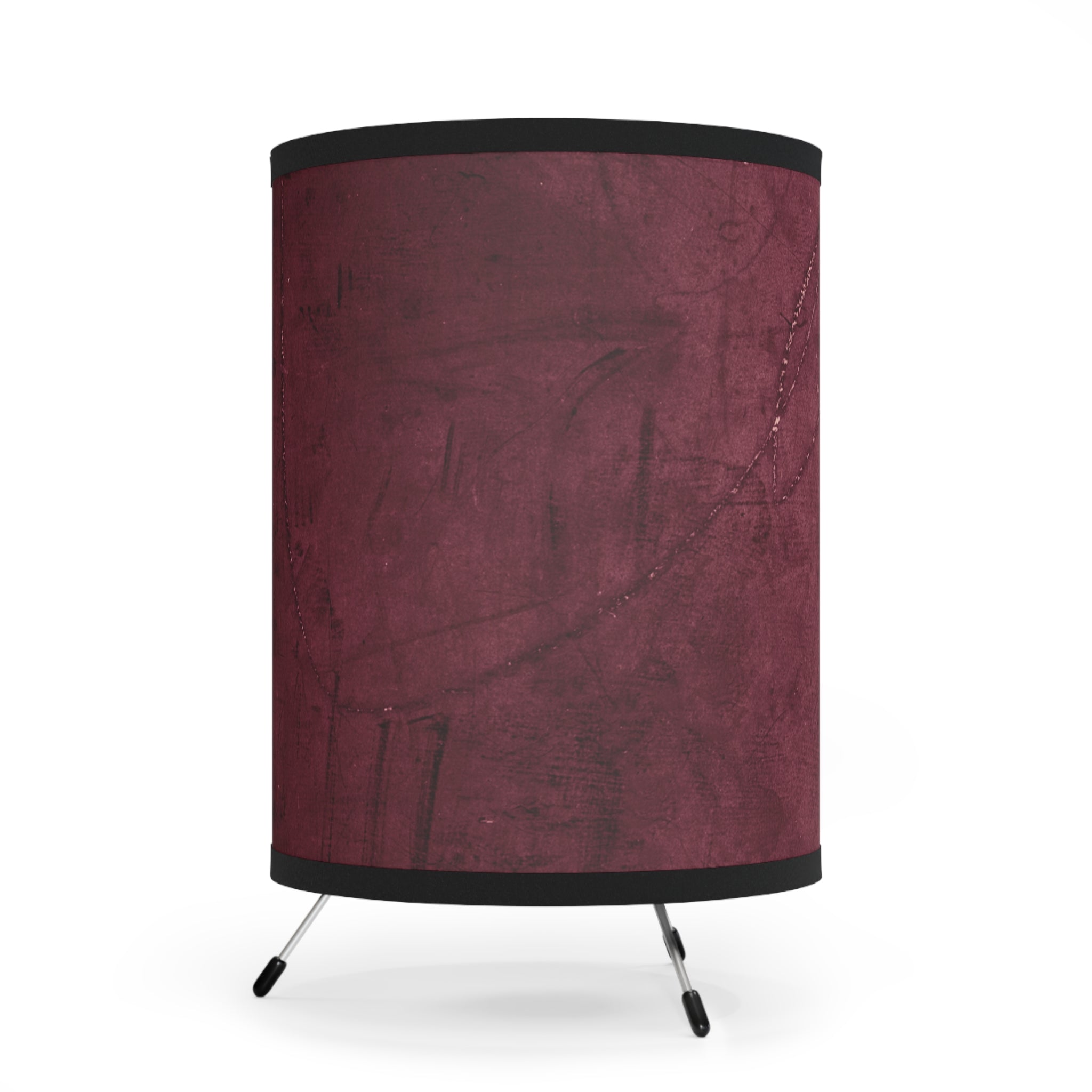 Red Grunge Texture Tripod Lamp – Industrial Accent Lighting with Distressed Crimson Design
