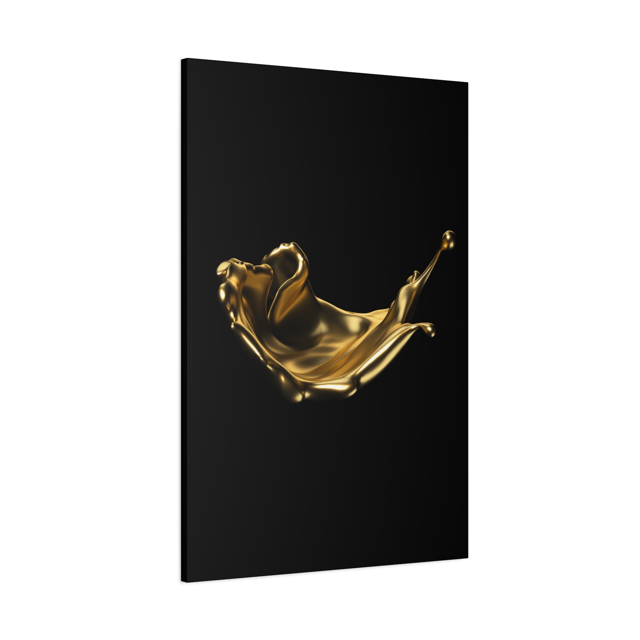 Golden Splash Art Canvas - Modern Black Decor for Stylish Homes