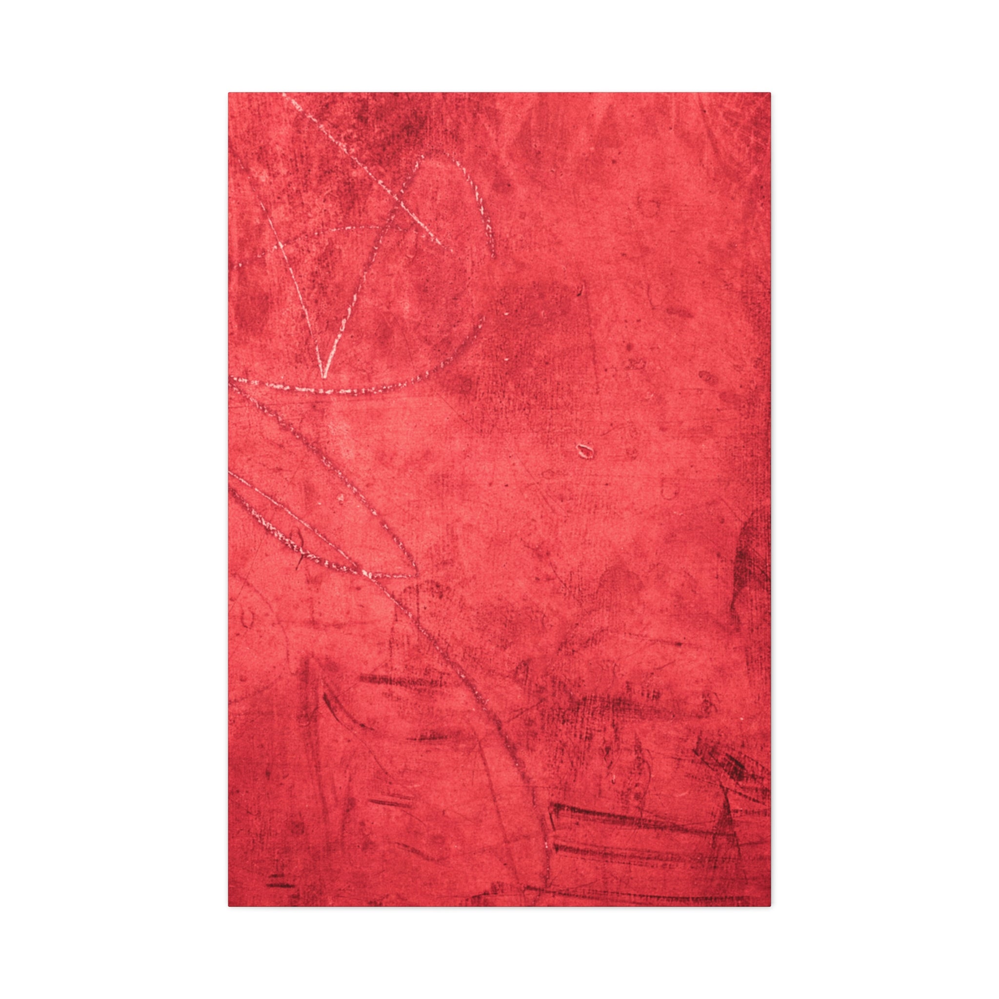 Red Grunge Texture Wall Art – Industrial Abstract Canvas Print with Scratched Surface for Bold Modern Spaces