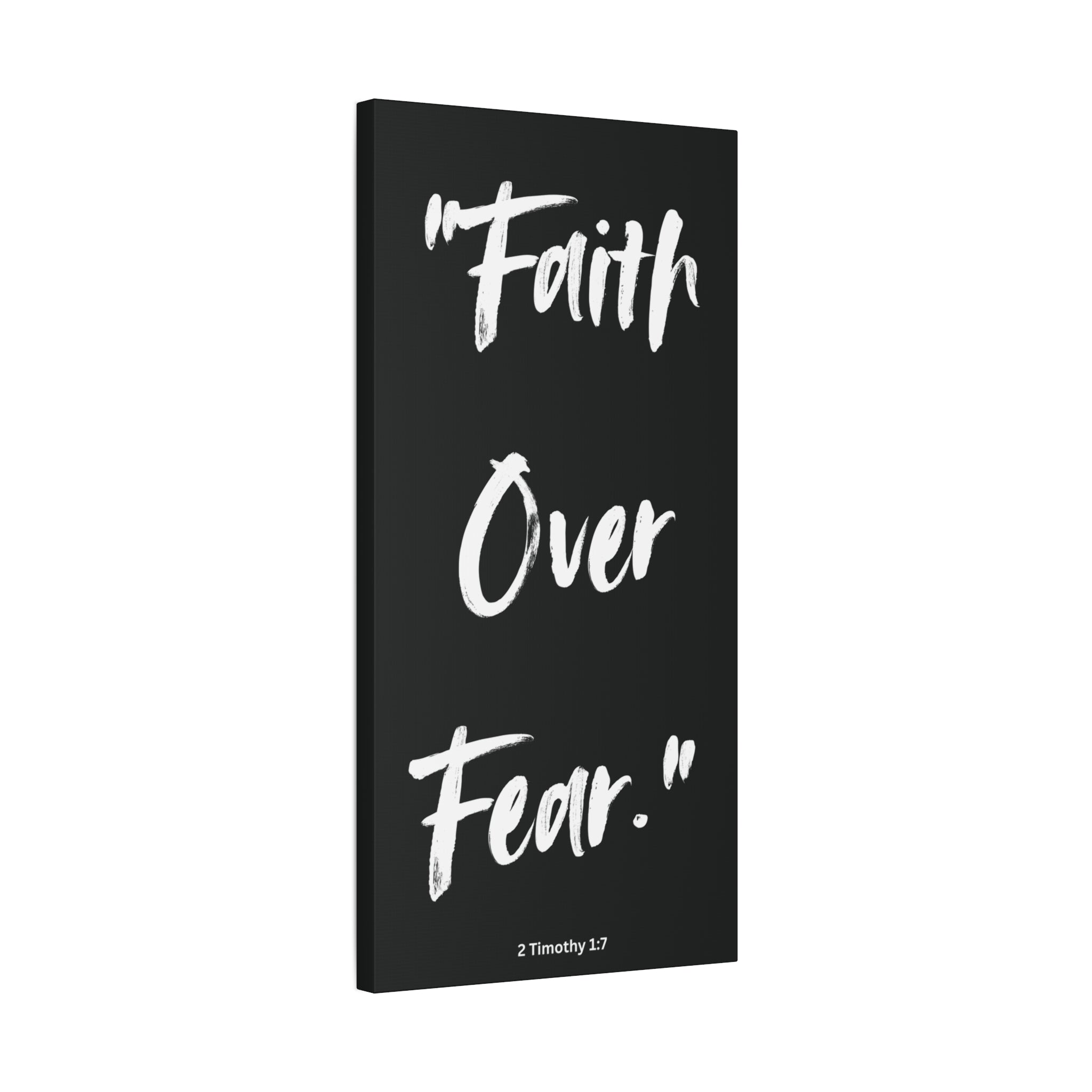 “Faith Over Fear” Christian Wall Art – Minimalist Bible Verse Print (2 Timothy 1:7)