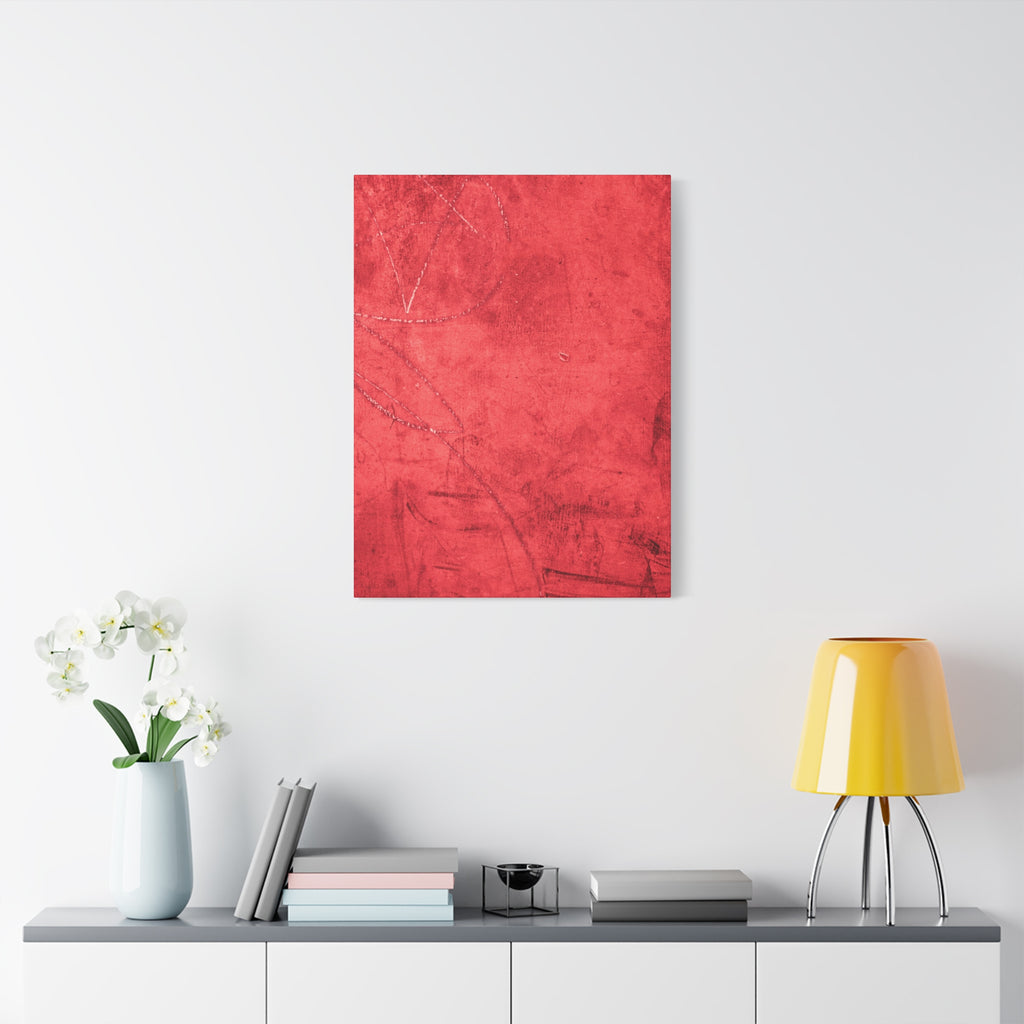Red Grunge Texture Wall Art – Industrial Abstract Canvas Print with Scratched Surface for Bold Modern Spaces