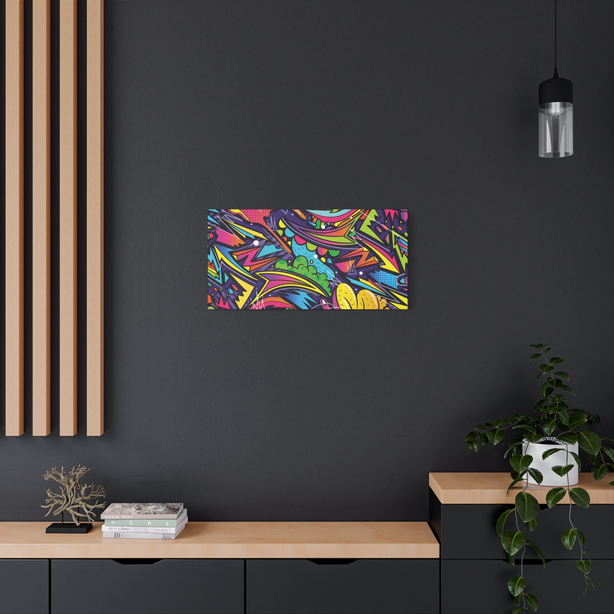 Graffiti Doodle Art Wall Print – Vibrant Urban Pop Abstract Canvas for Creative and Youthful Spaces