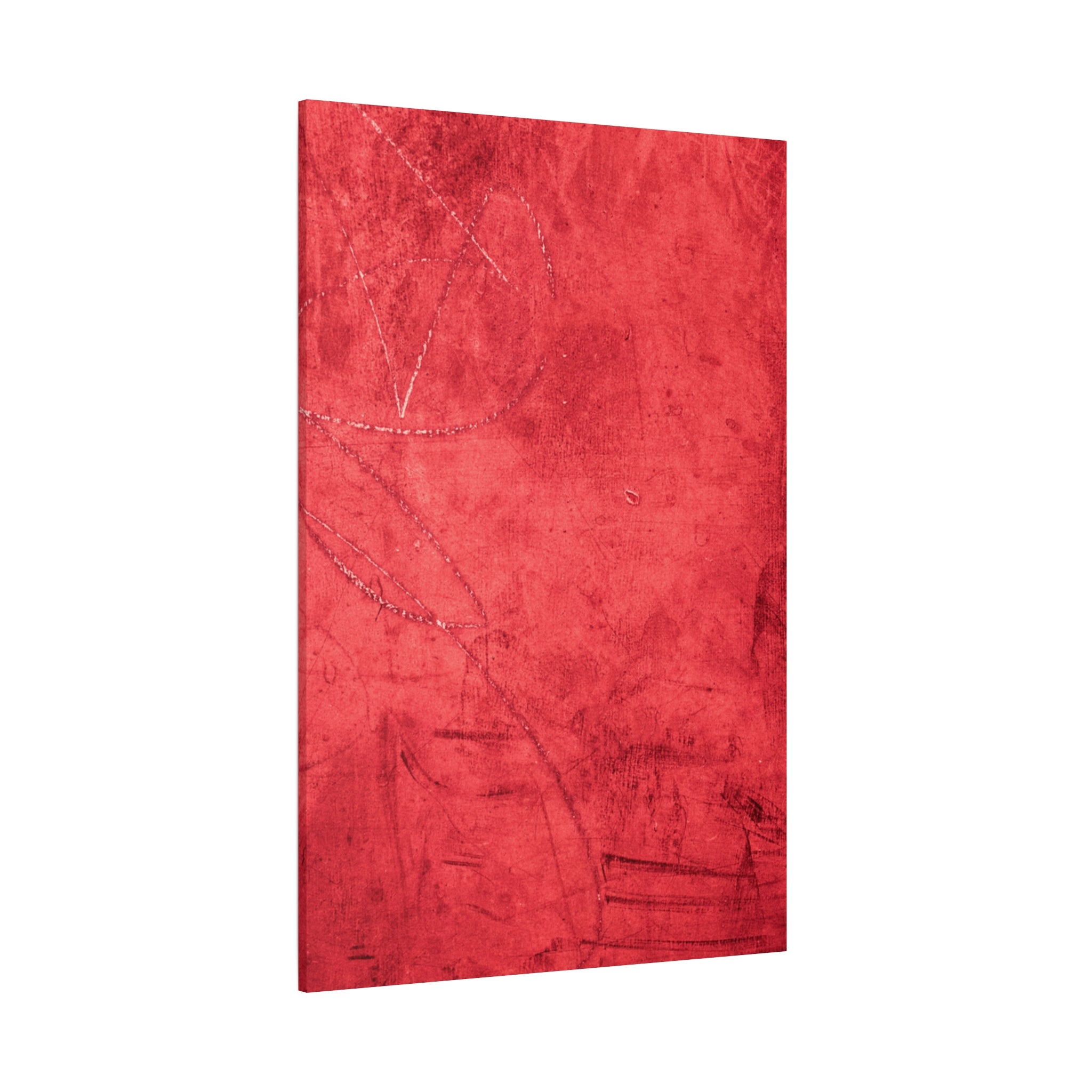 Red Grunge Texture Wall Art – Industrial Abstract Canvas Print with Scratched Surface for Bold Modern Spaces