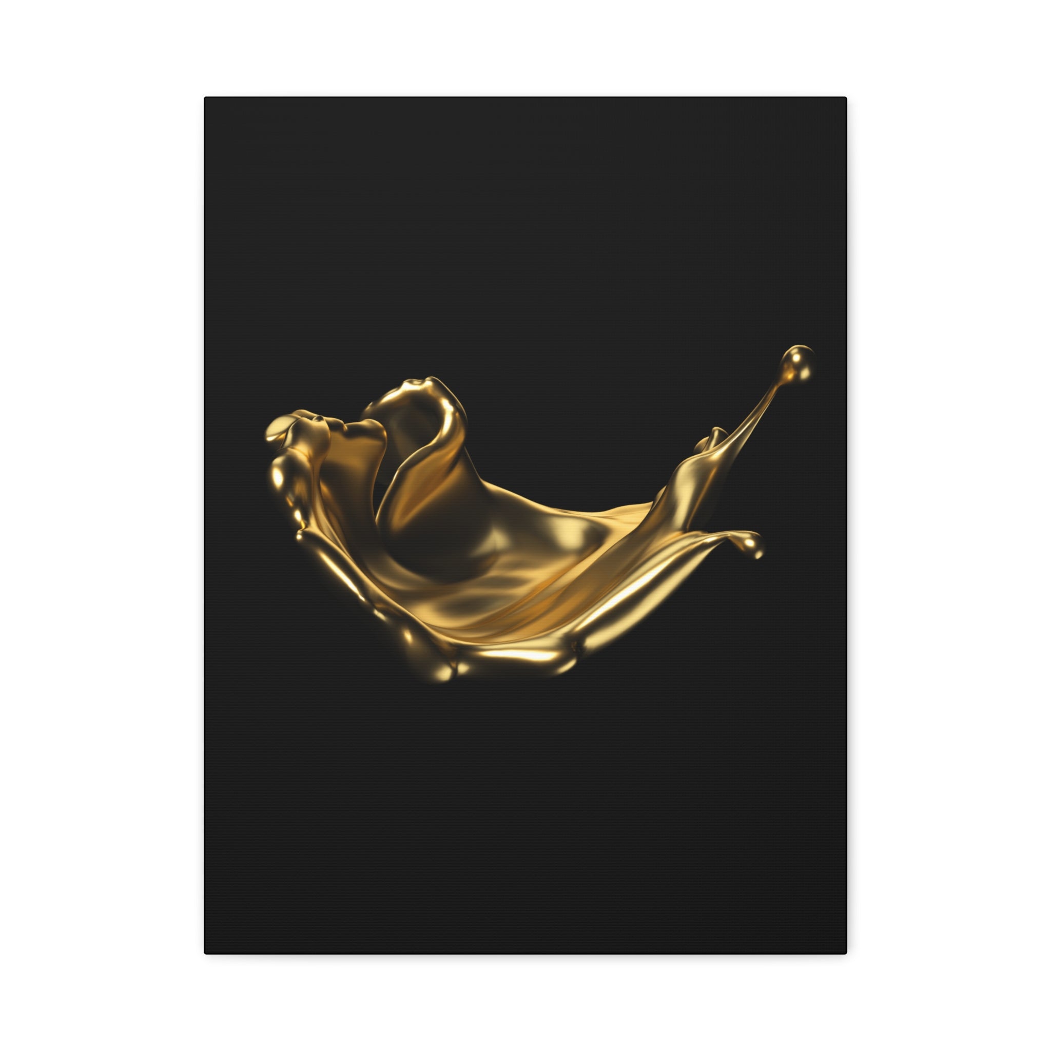 Golden Splash Art Canvas - Modern Black Decor for Stylish Homes