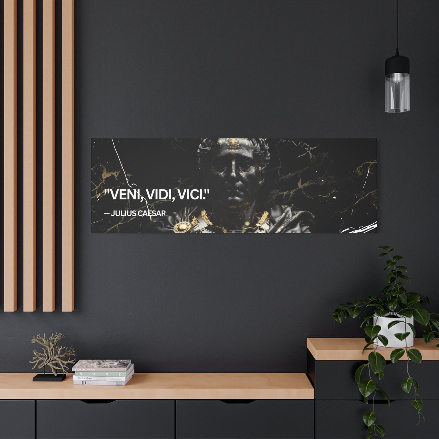 Inspirational Canvas Wall Art – "VENI, VIDI, VICI!" – Julius Caesar Quote