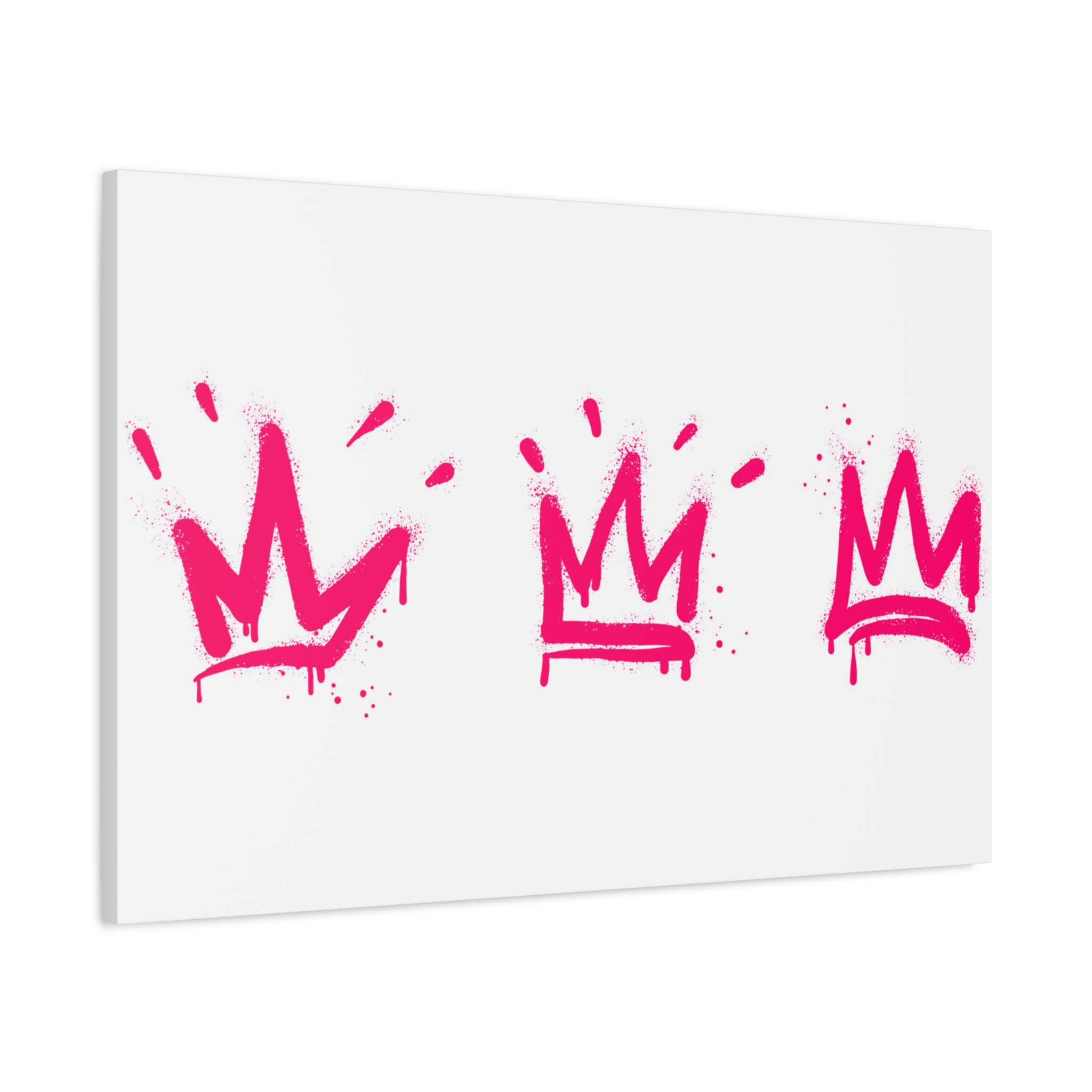 Pink Graffiti Crown Wall Art – Spray-Painted Urban Canvas Print for Street Style Decor and Pop Art Interiors