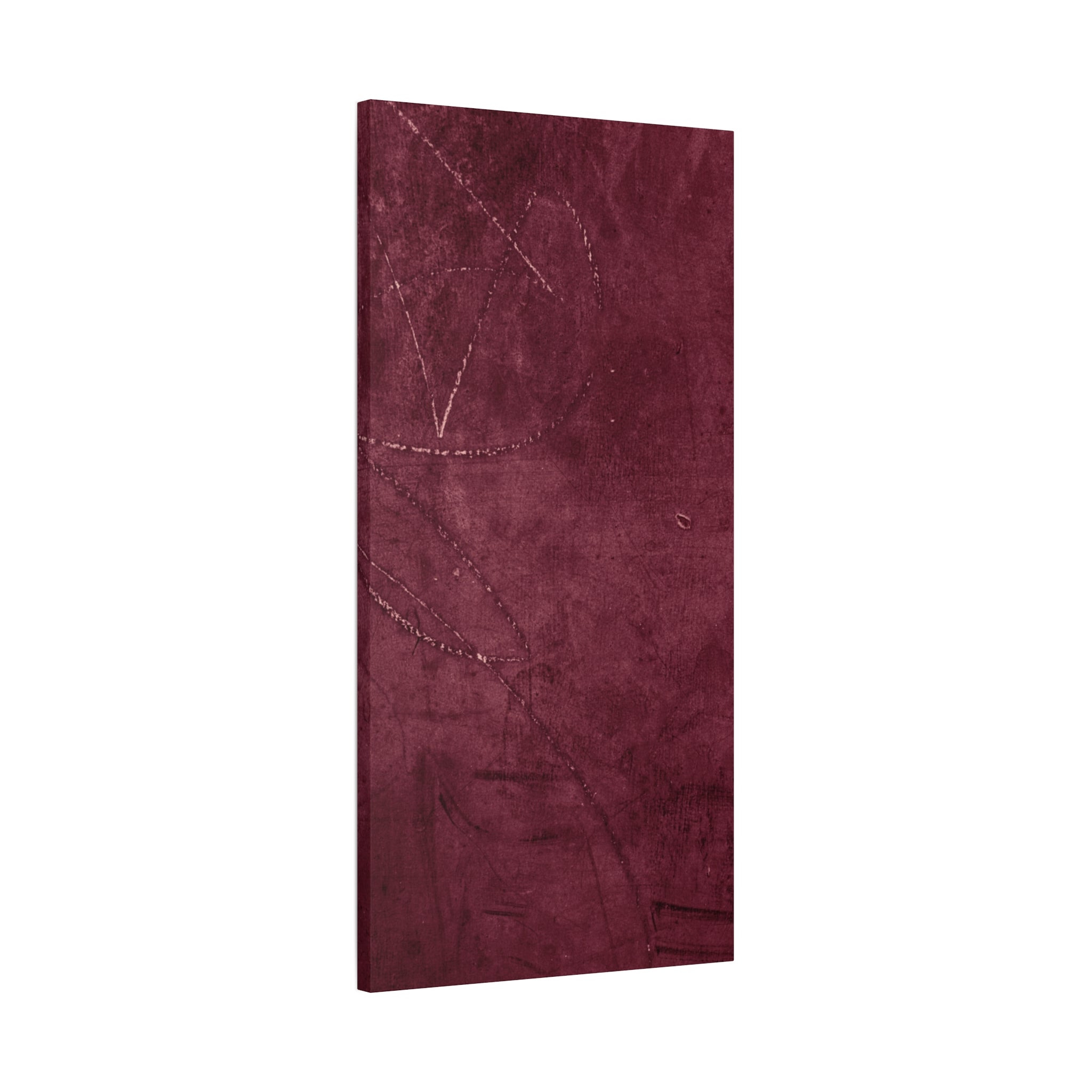 Modern Abstract Wall Art Canvas Print - Matte Burgundy Design