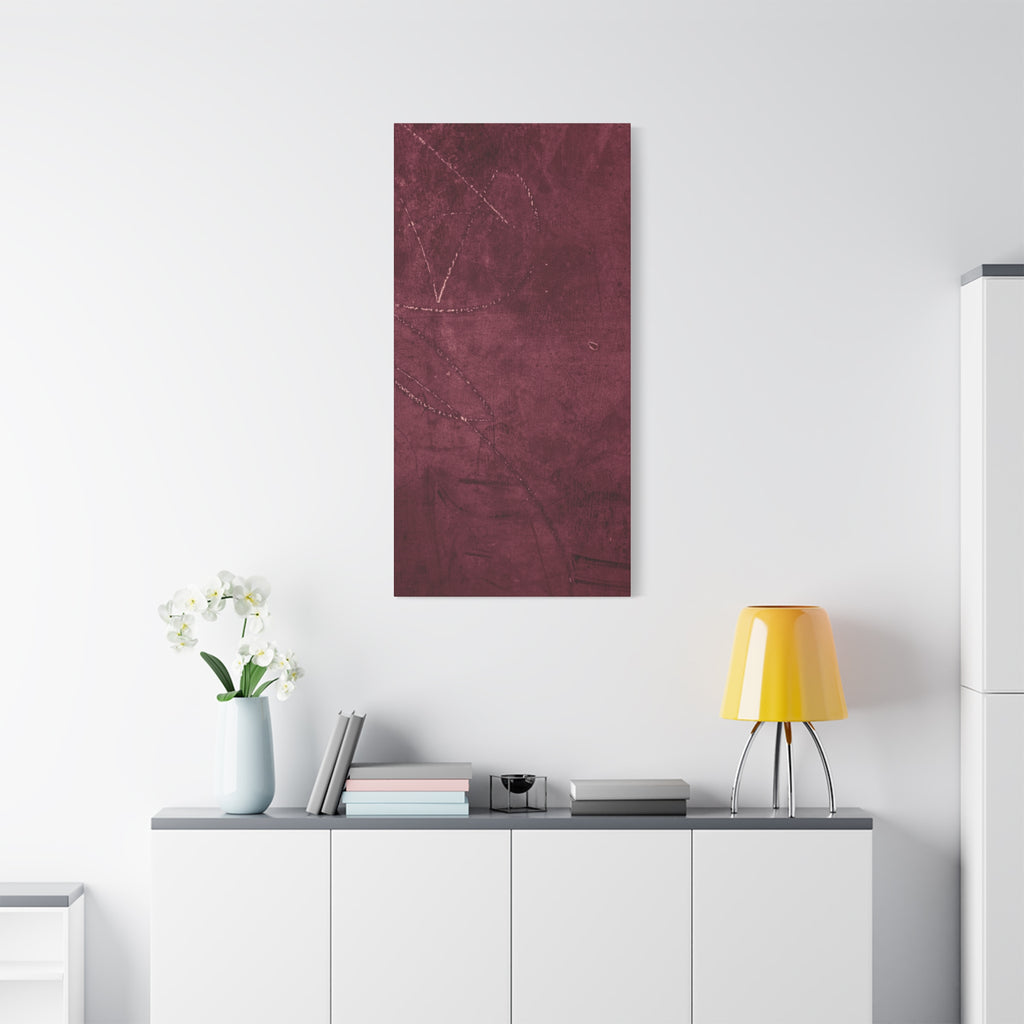 Modern Abstract Wall Art Canvas Print - Matte Burgundy Design