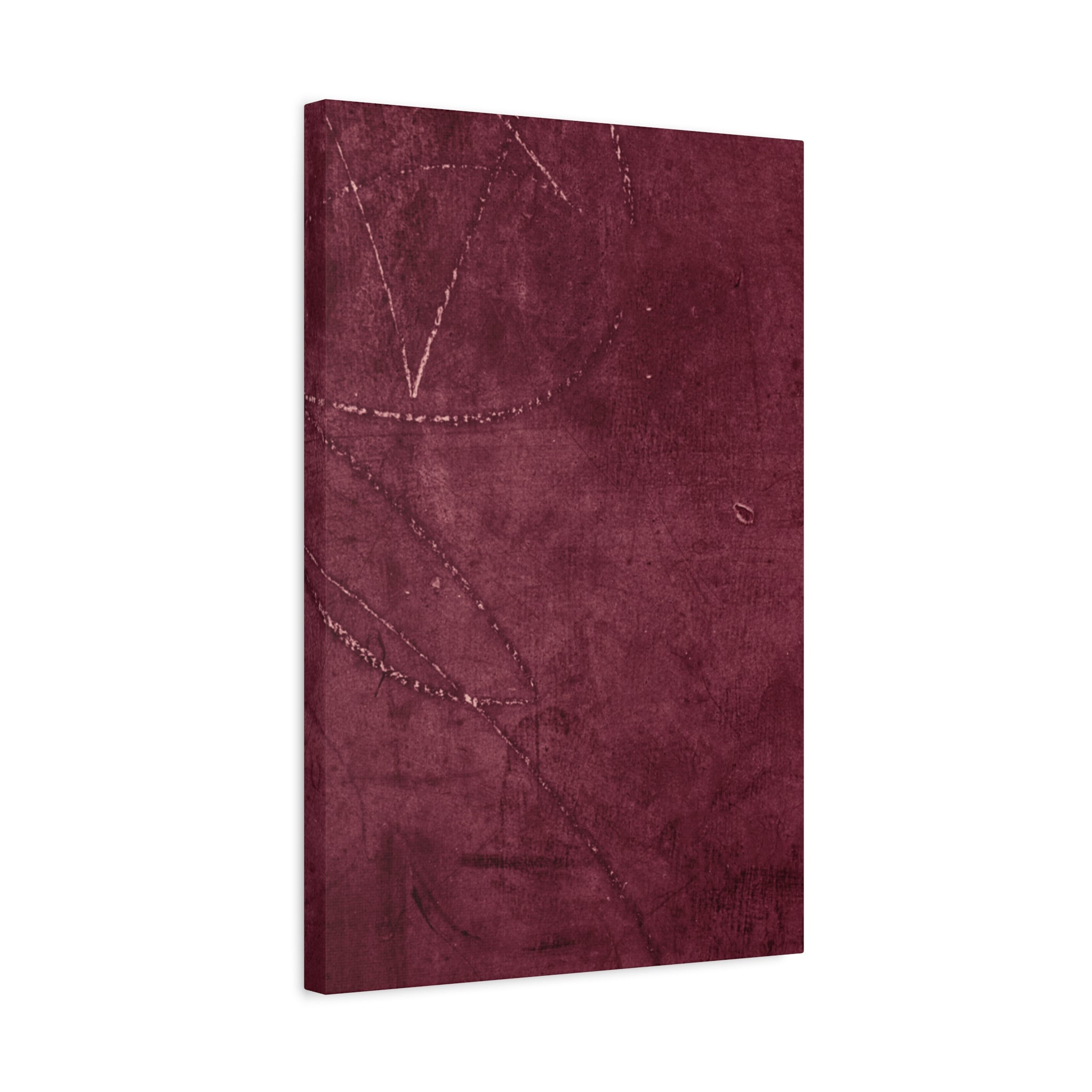 Modern Abstract Wall Art Canvas Print - Matte Burgundy Design