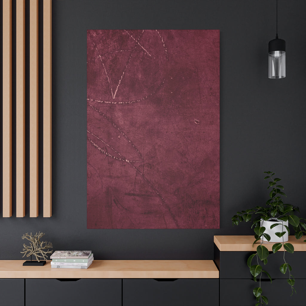 Modern Abstract Wall Art Canvas Print - Matte Burgundy Design