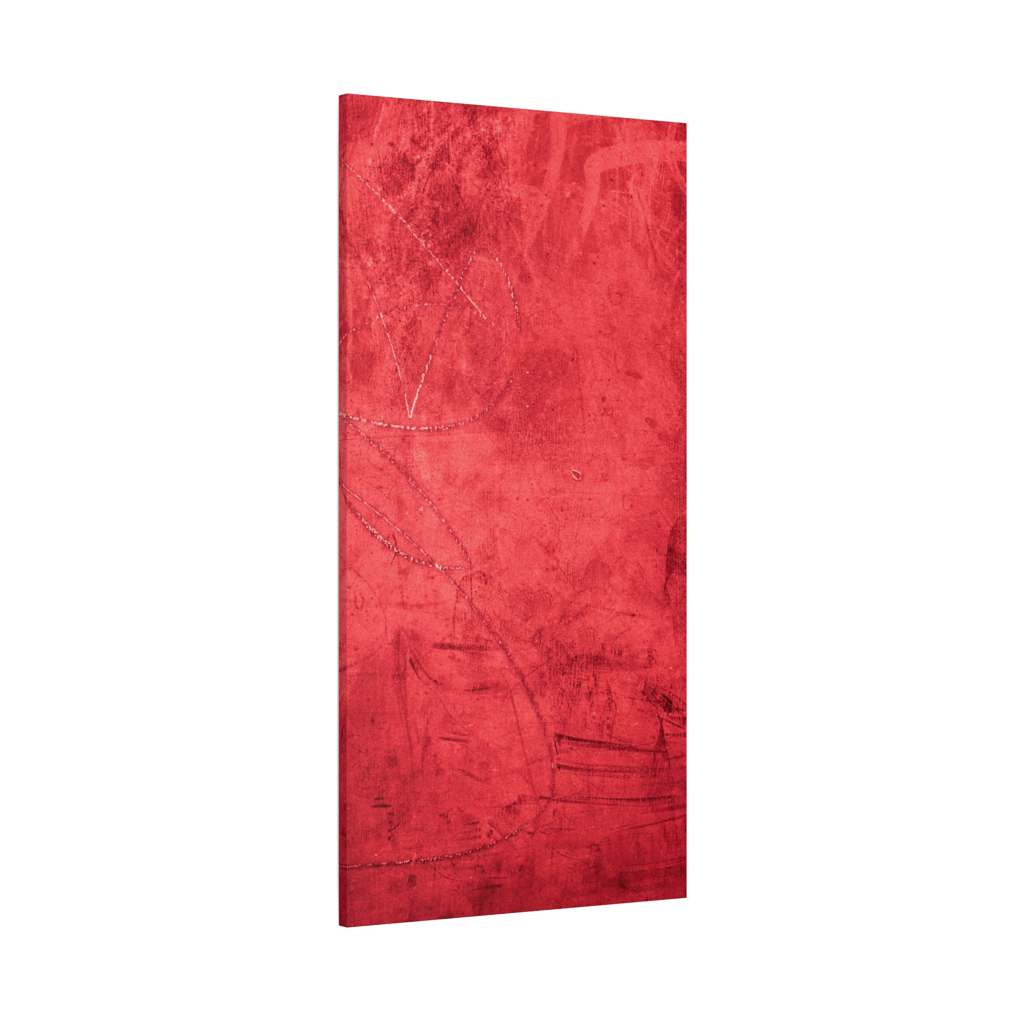 Red Grunge Texture Wall Art – Industrial Abstract Canvas Print with Scratched Surface for Bold Modern Spaces