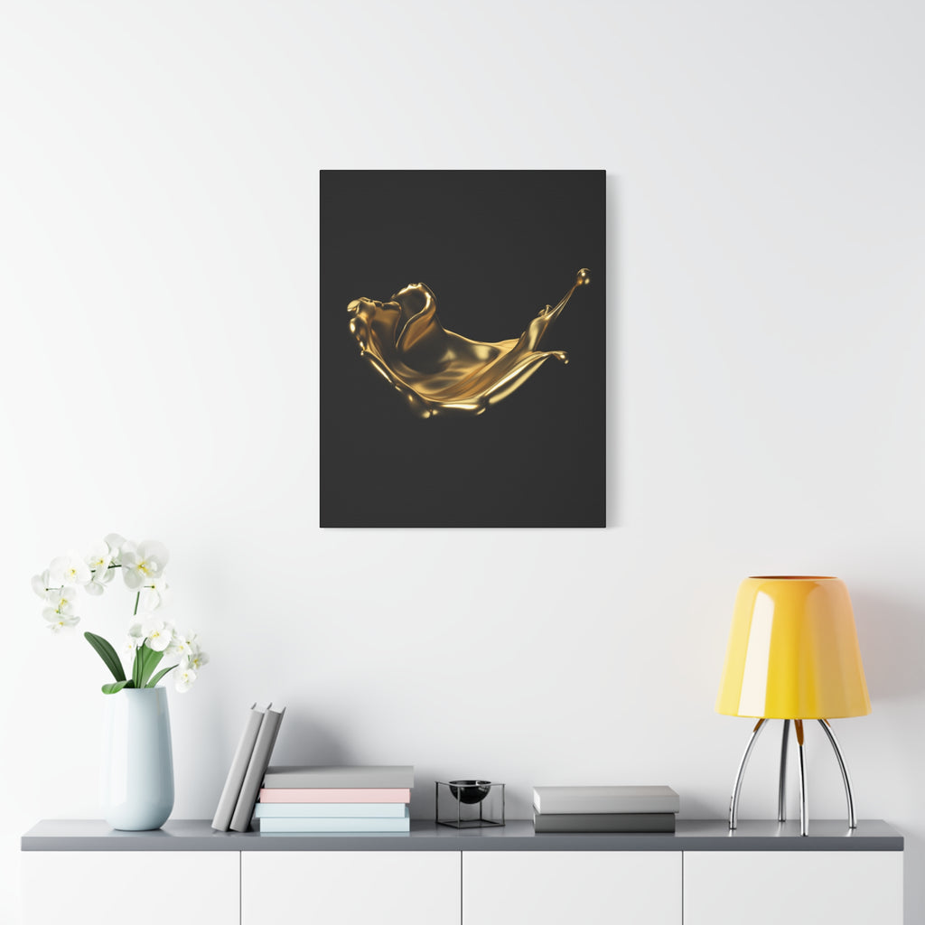 Golden Splash Art Canvas - Modern Black Decor for Stylish Homes