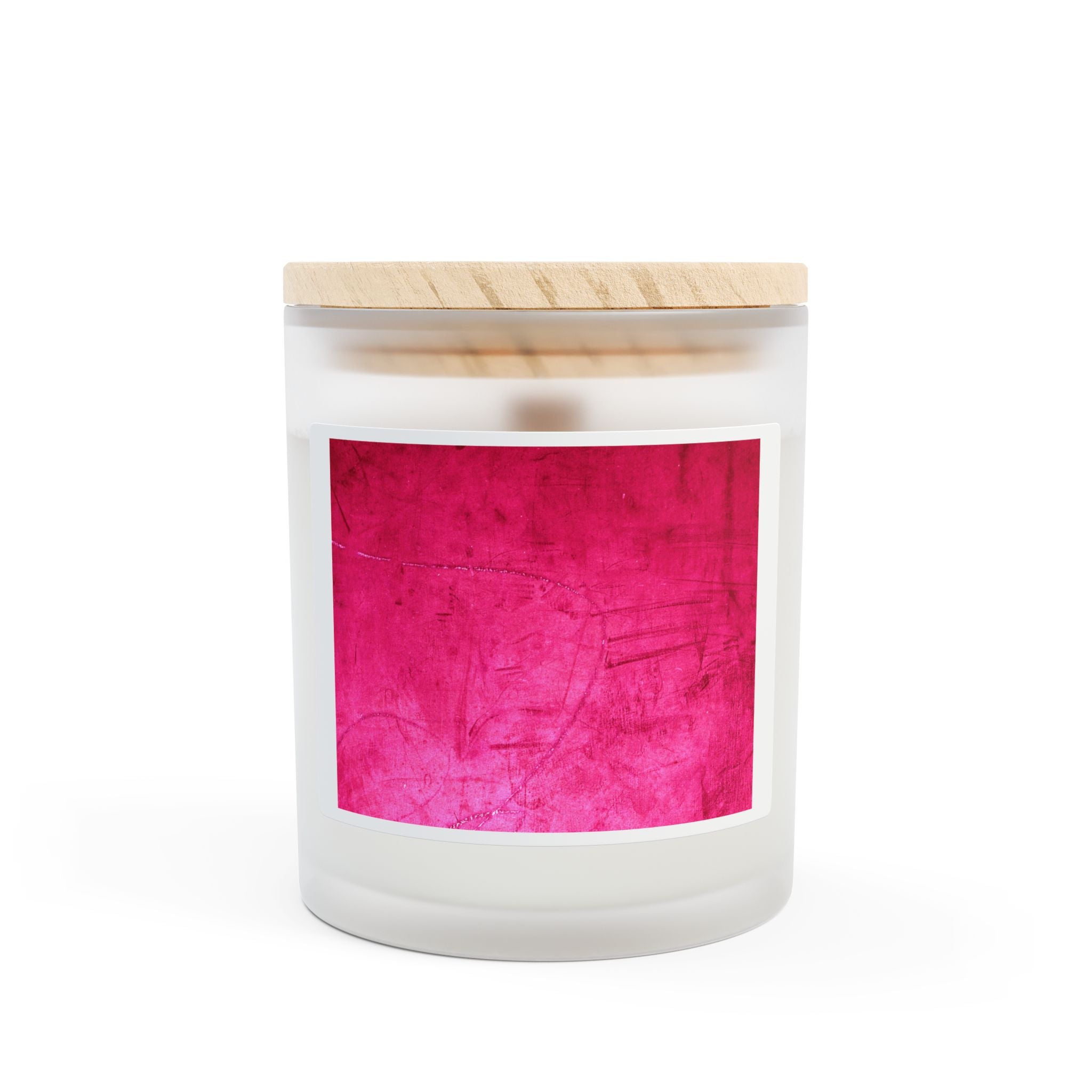 Aromatherapy Frosted Glass Candle - 11oz Pink Design for Relaxation & Decor