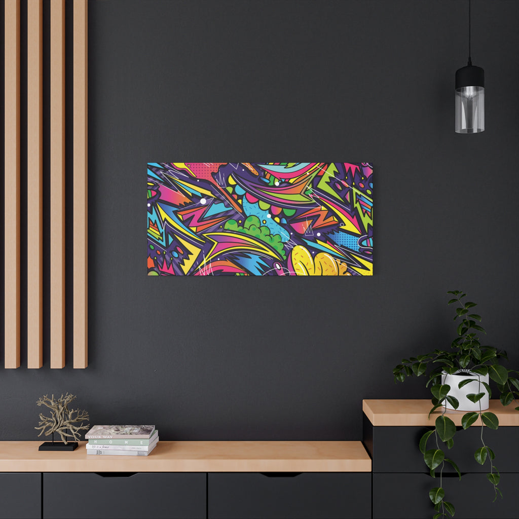 Graffiti Doodle Art Wall Print – Vibrant Urban Pop Abstract Canvas for Creative and Youthful Spaces