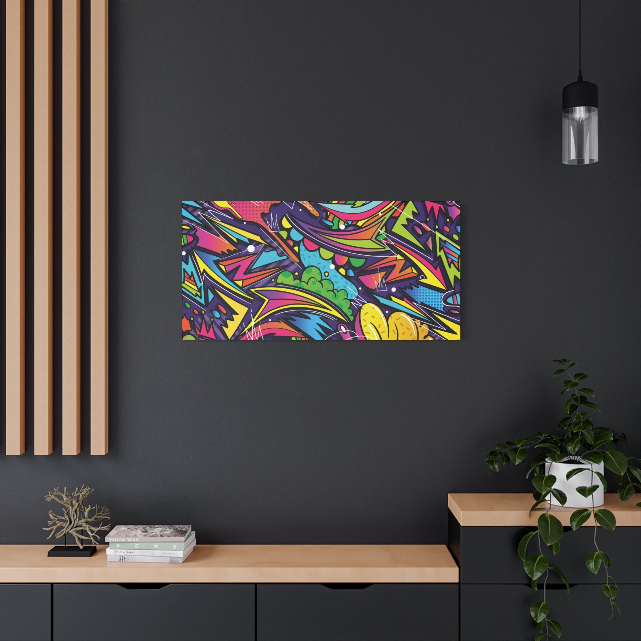 Graffiti Doodle Art Wall Print – Vibrant Urban Pop Abstract Canvas for Creative and Youthful Spaces